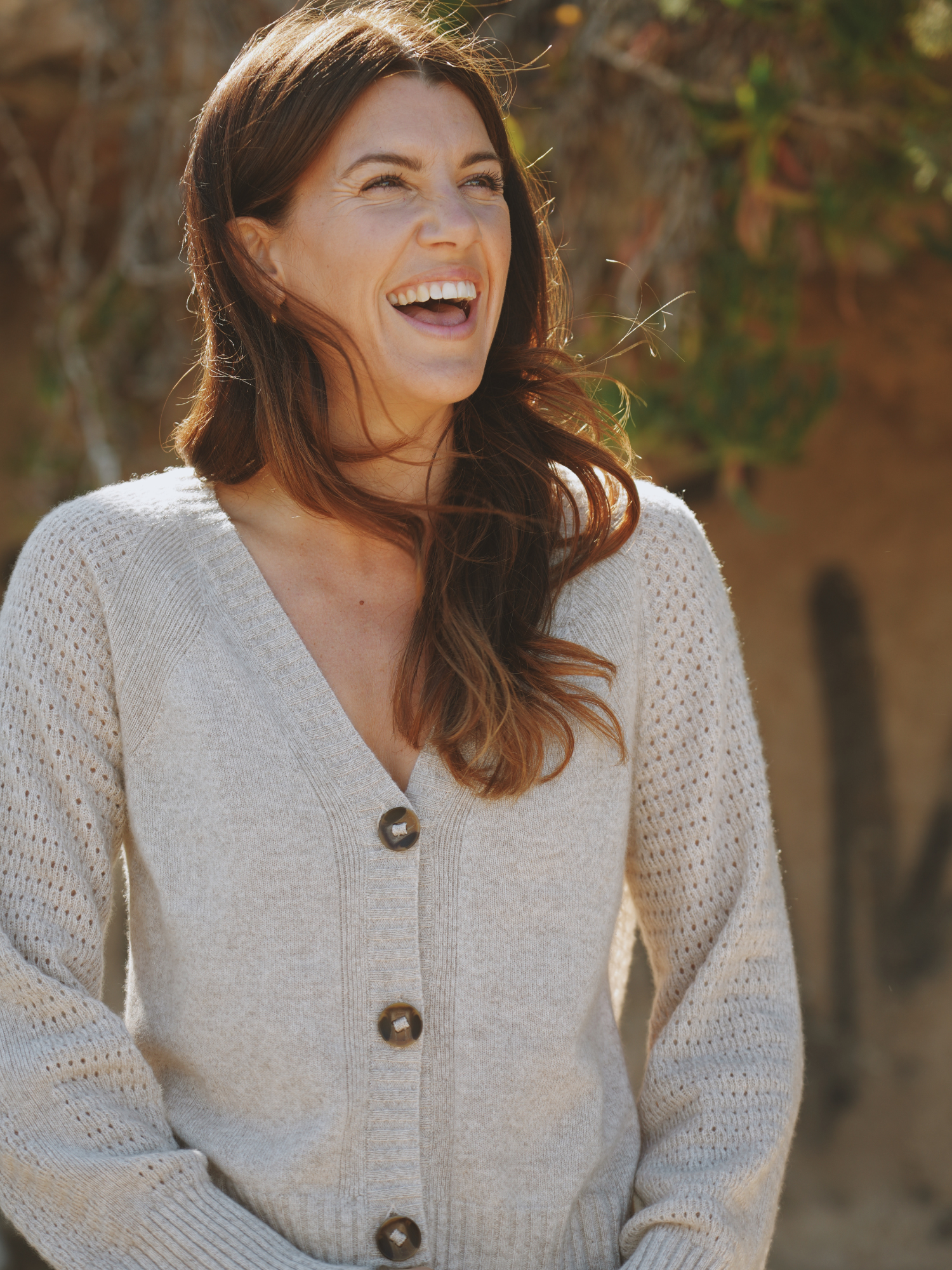 Natalie Deep V Cashmere Cardigan