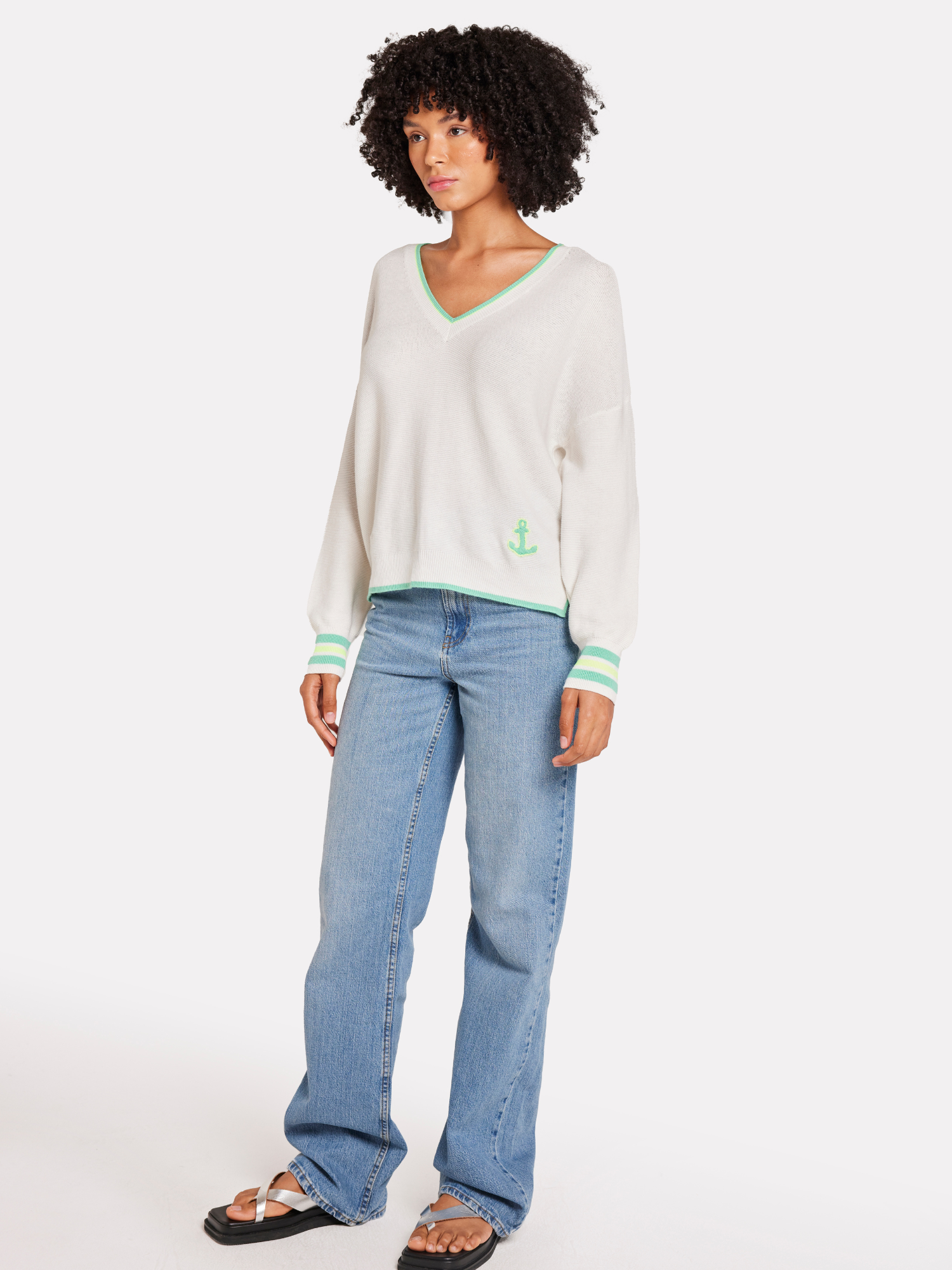 Anchor V Neck Jumper