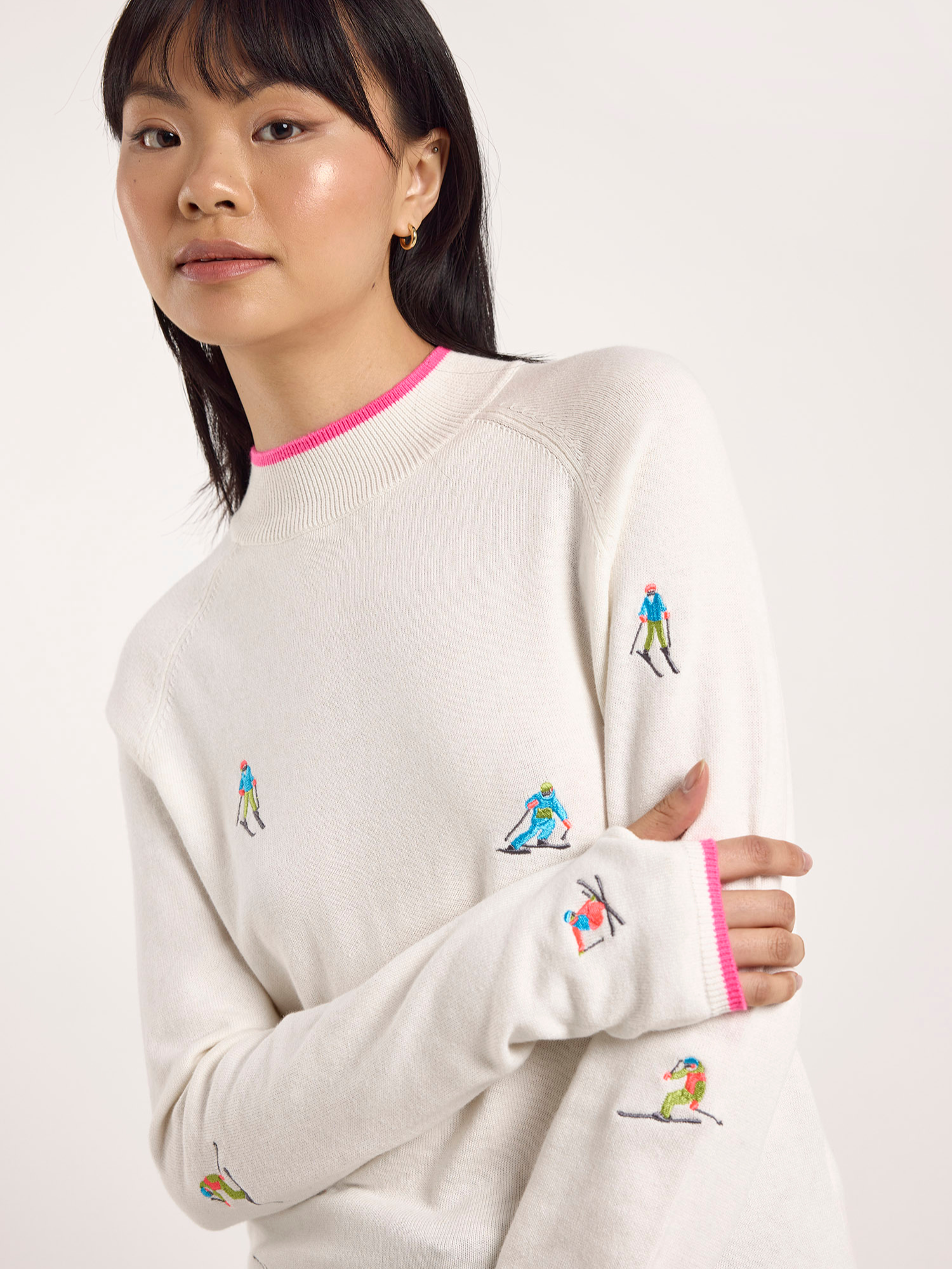 Ditsy Ski Embroidery Jumper