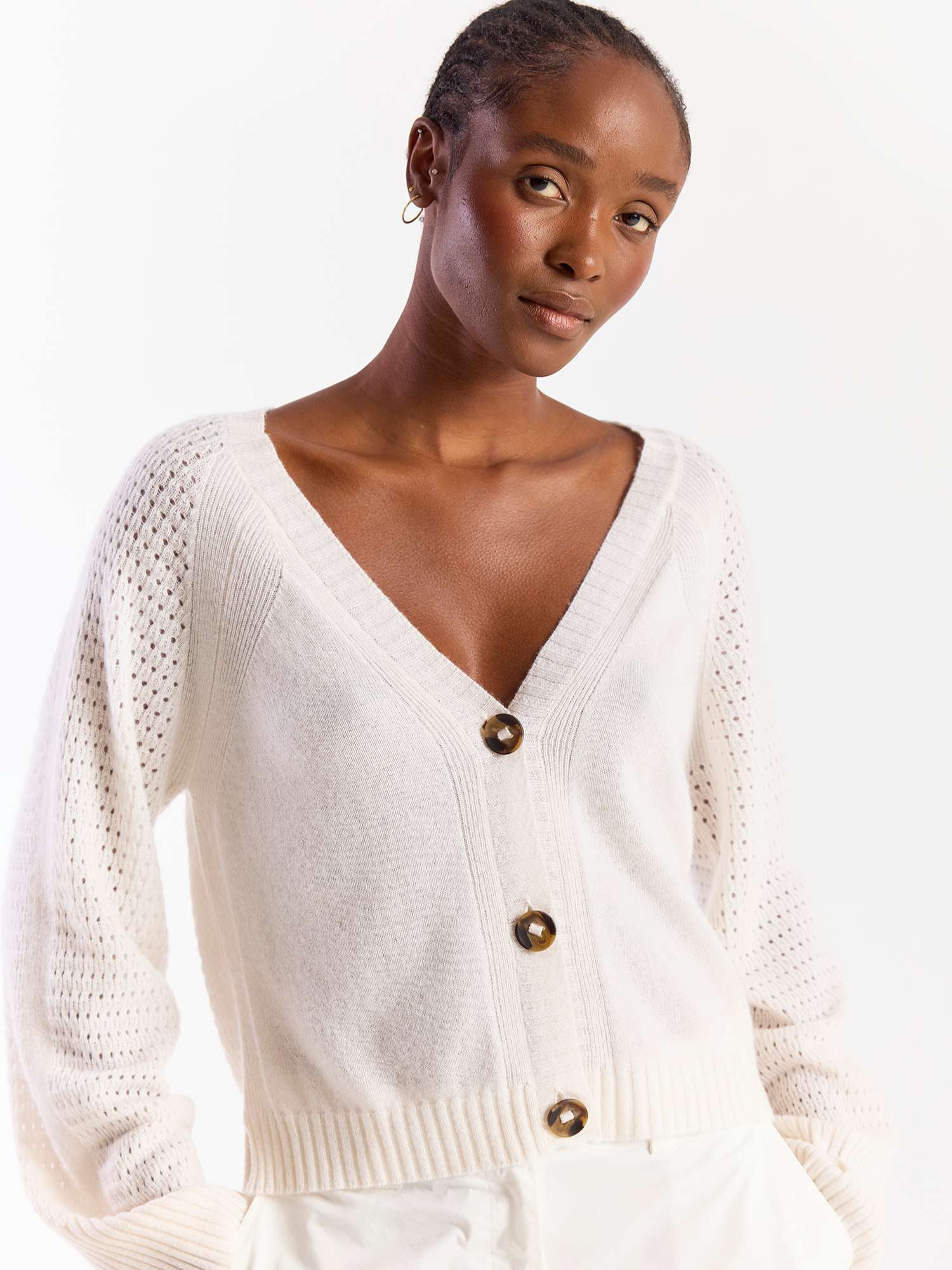 Natalie Deep V Cashmere Cardigan