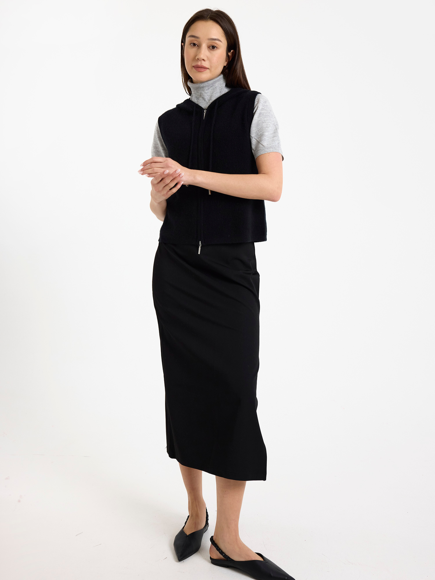 Emily Sleeveless Cashmere Hoodie