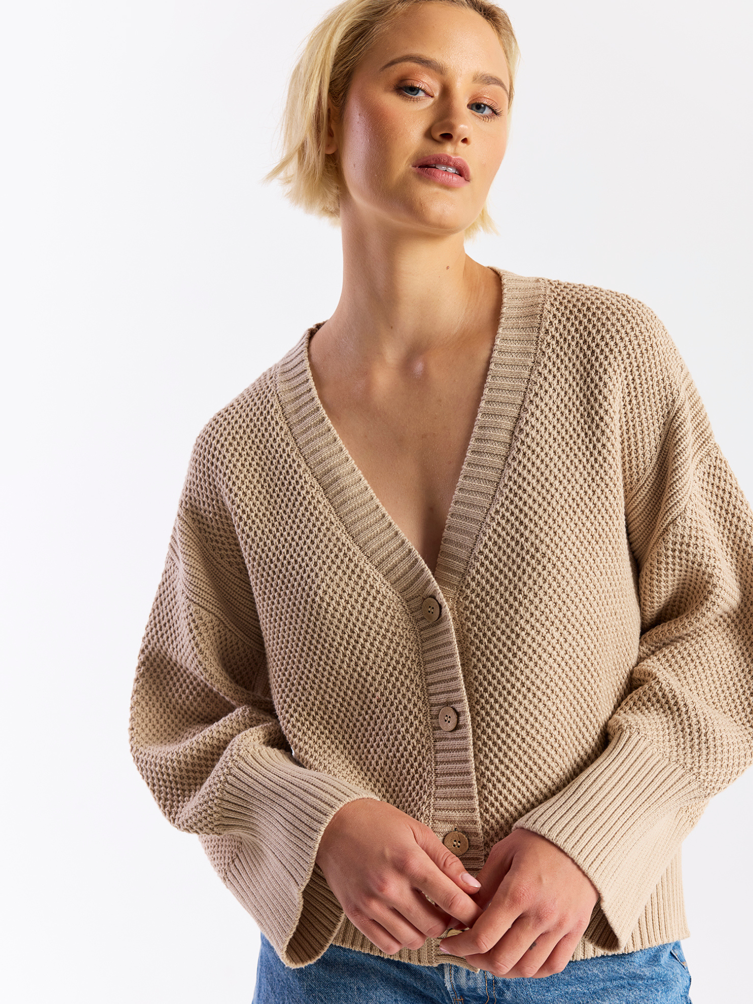 Pointelle Stitch Detail Cardigan