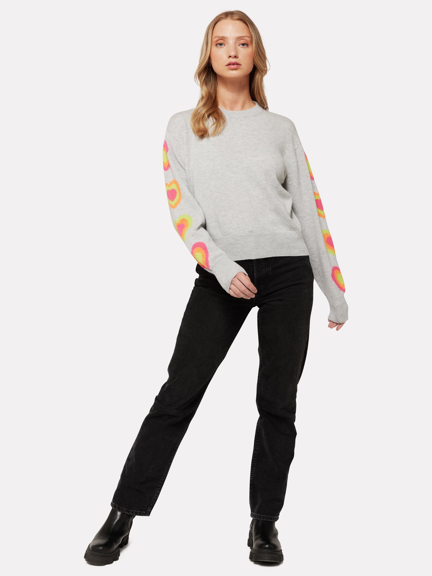 Hetty Heart Sleeve Cashmere Jumper