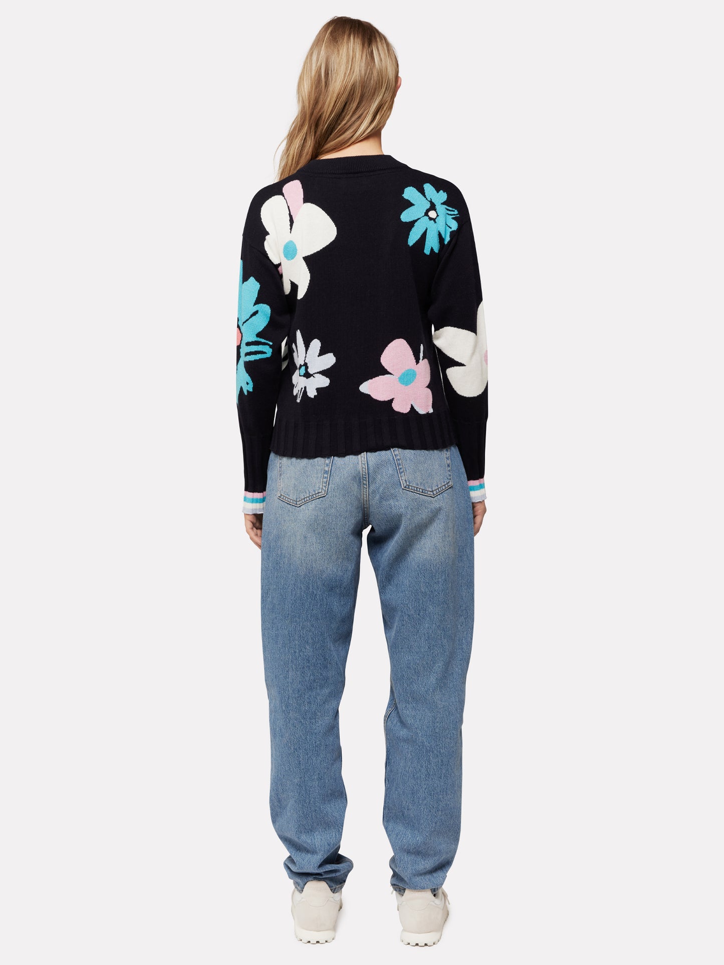 Abstract Floral Crew Neck Jumper