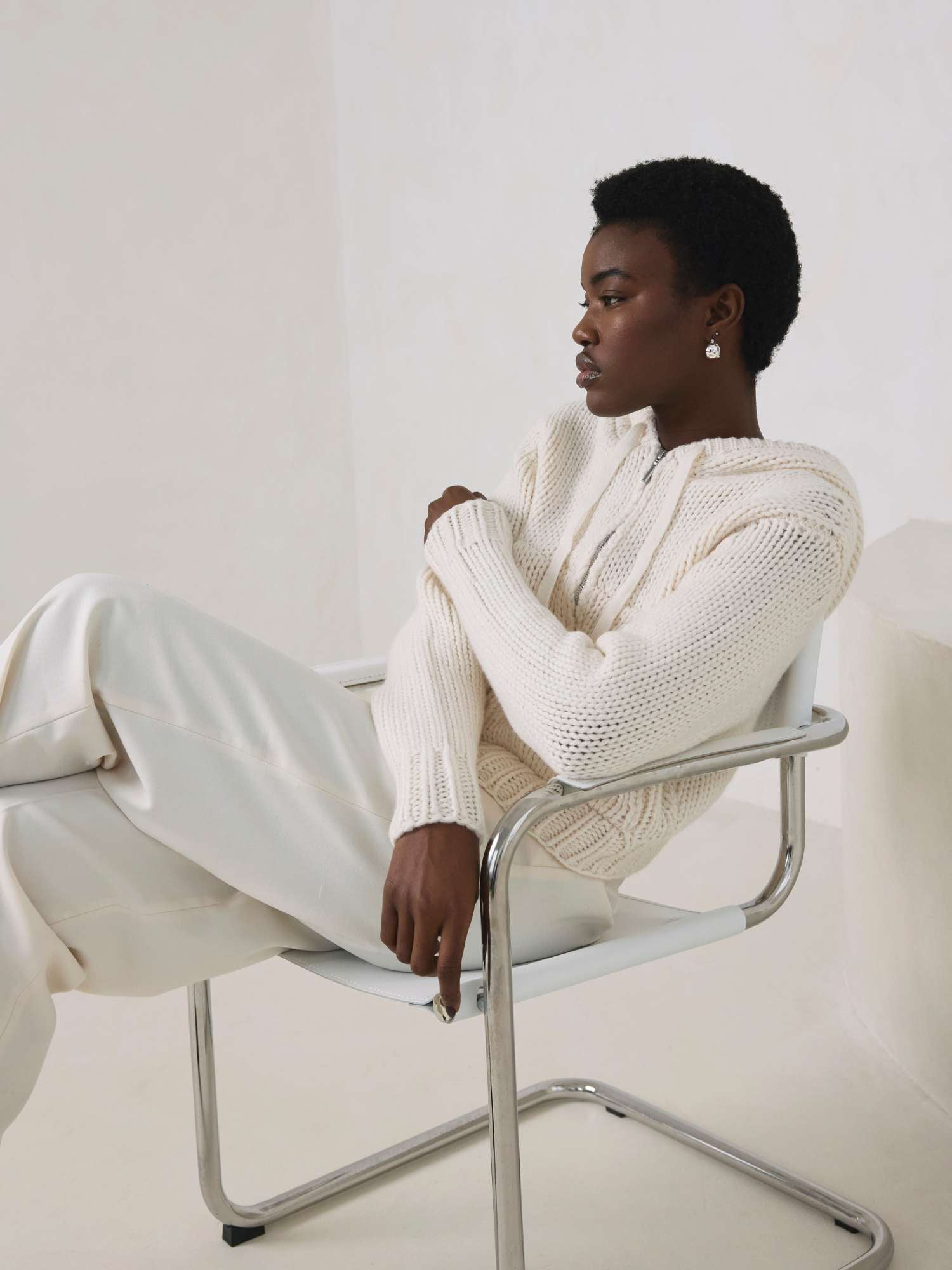 White Label Cashmere Crop Hoodie