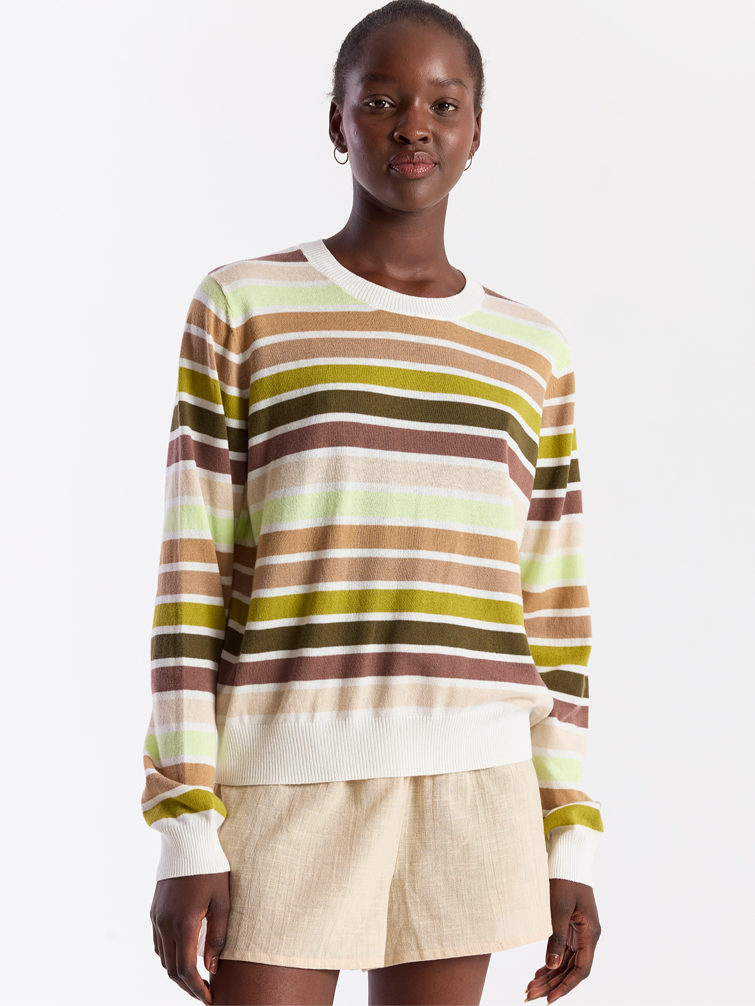Multi Stripe Crew