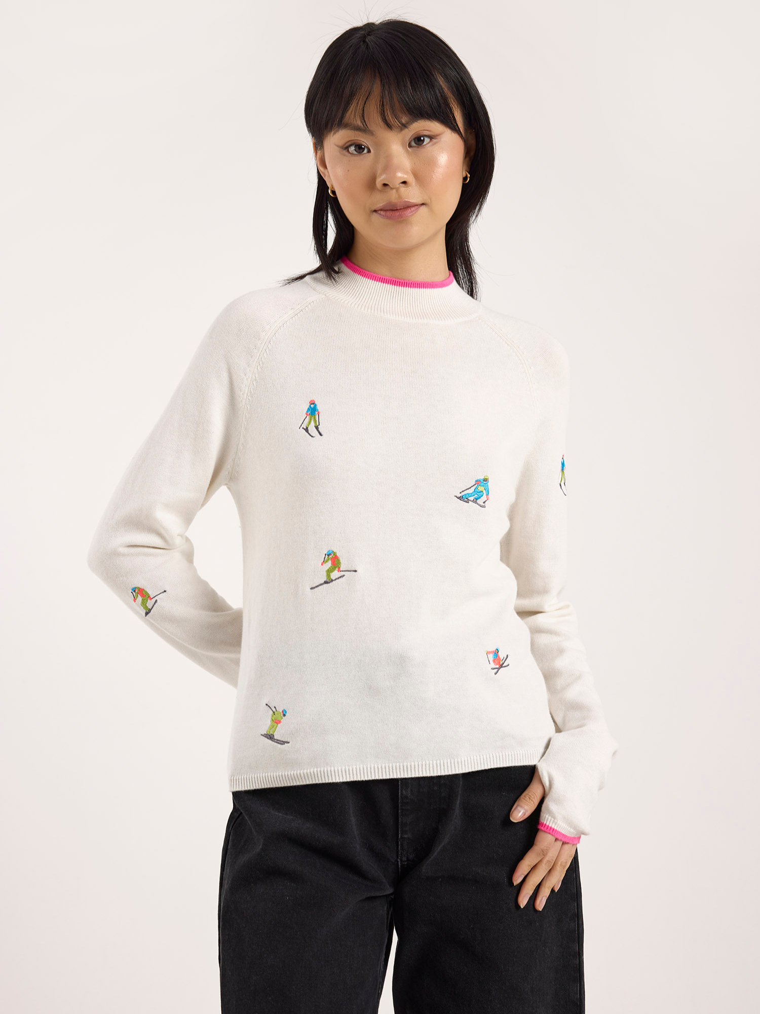 Ditsy Ski Embroidery Jumper