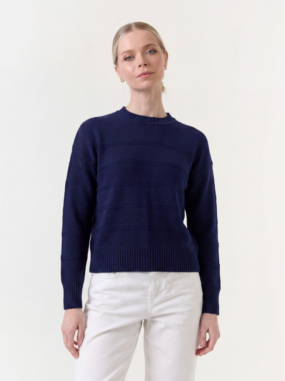 TILLY TEXTURED STRIPE CREW
