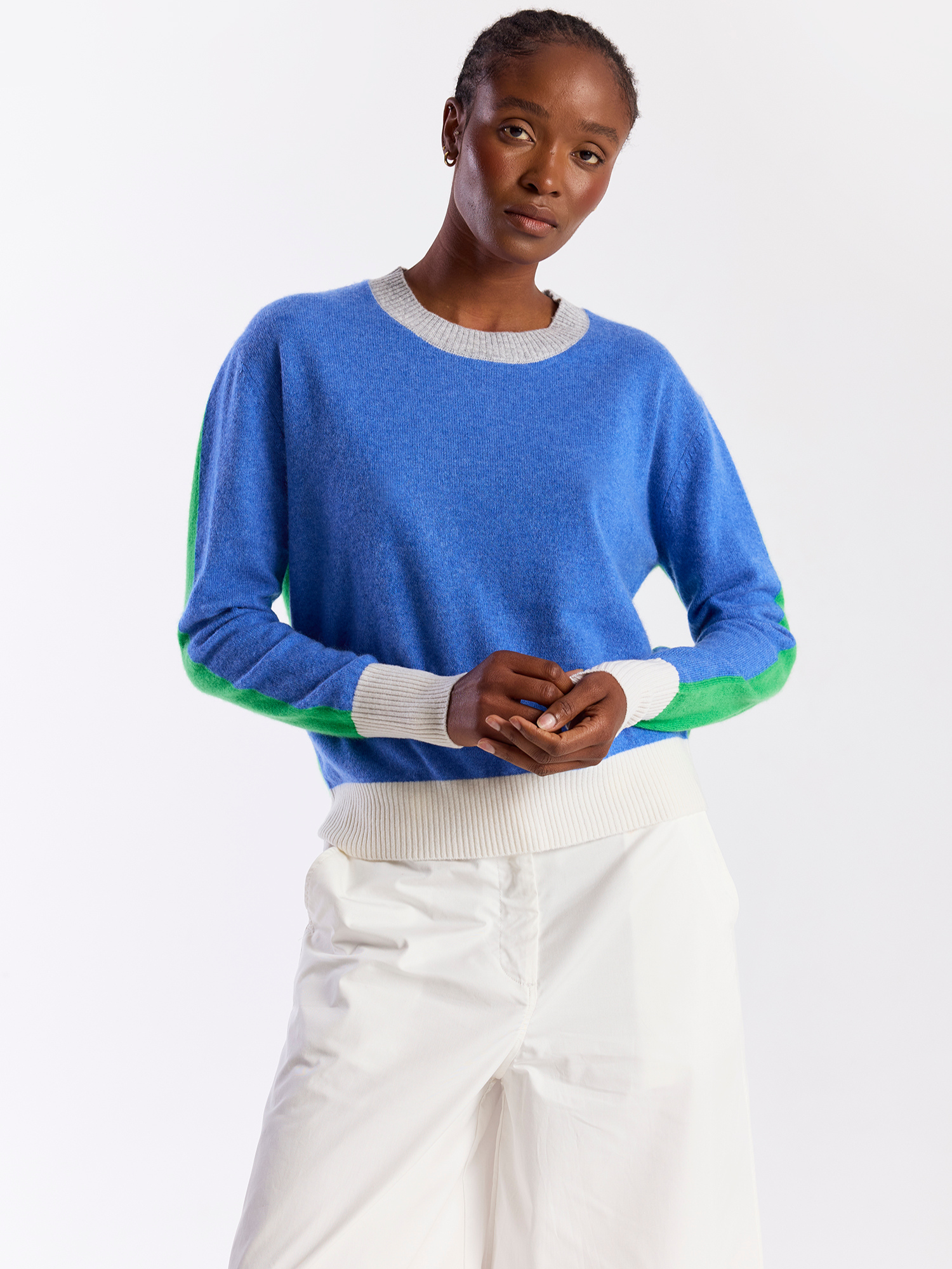 SUMMER COLOURBLOCK CASHMERE CREW