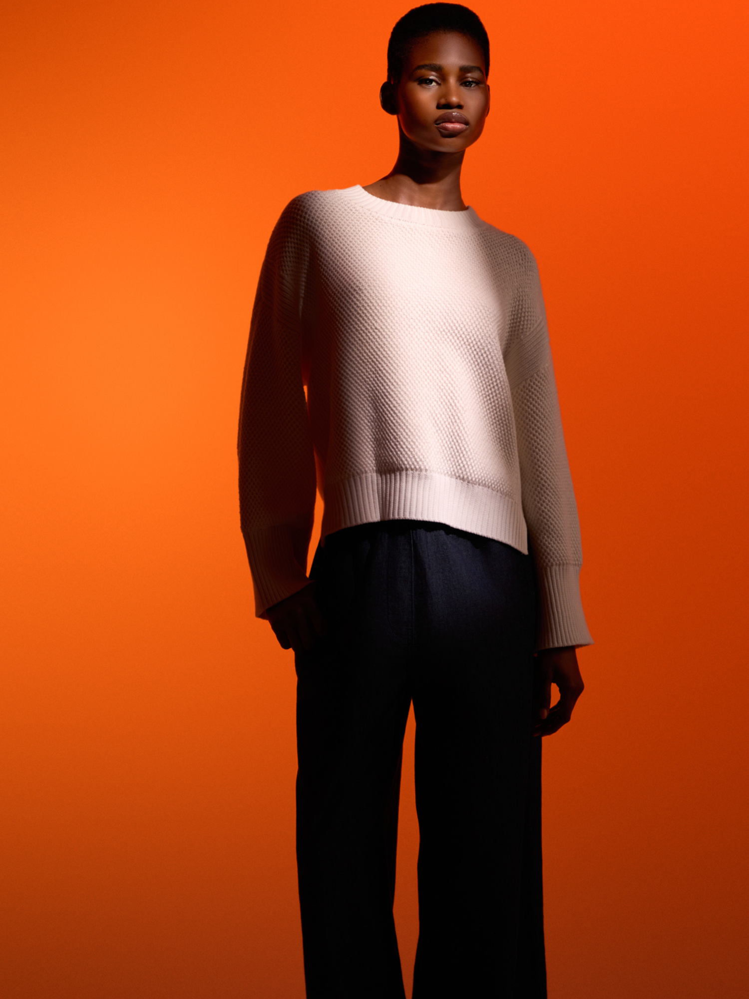 Pointelle Stitch Detail Crew