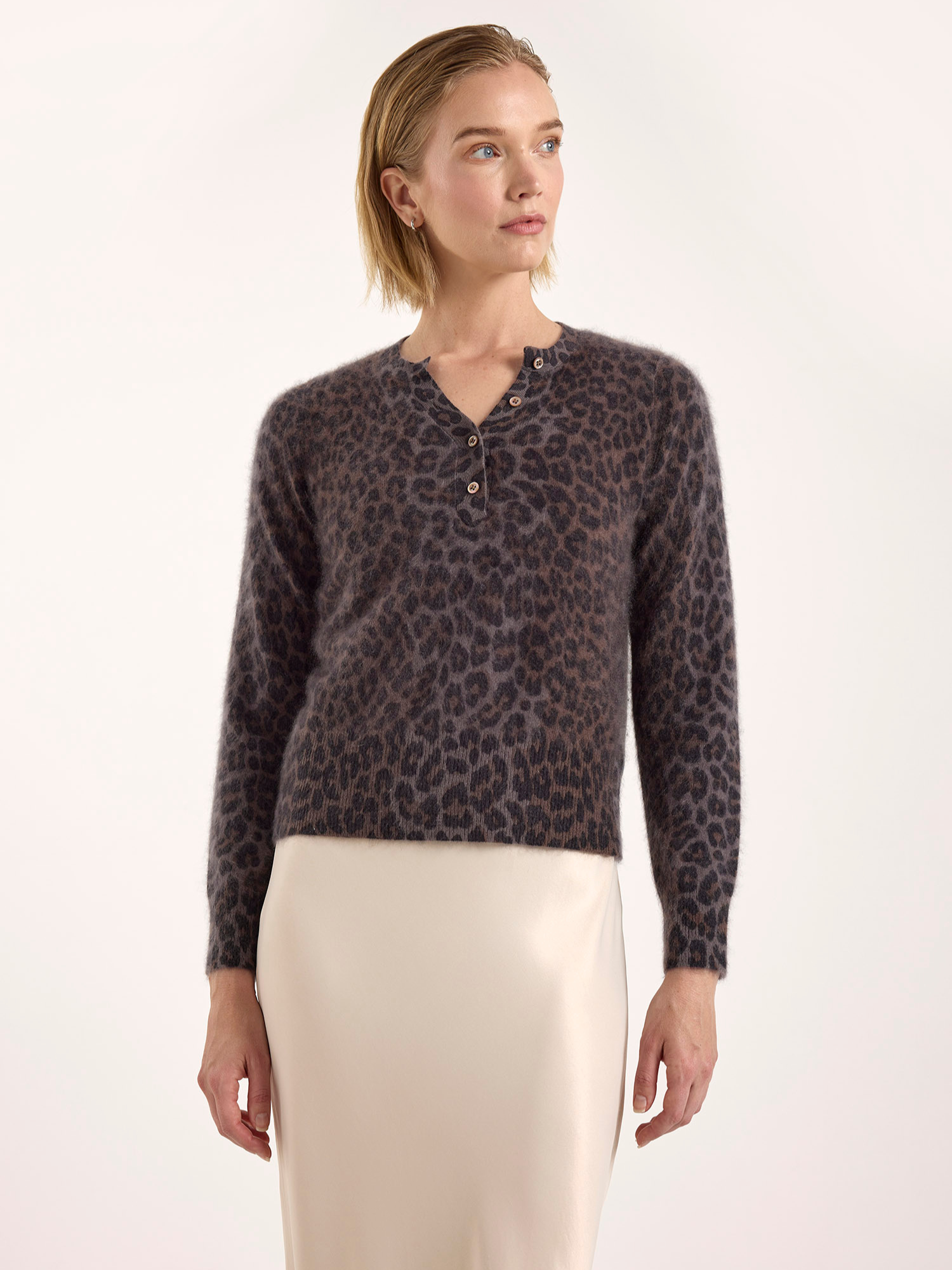 Belle Brushed Leopard Cashmere Jumper