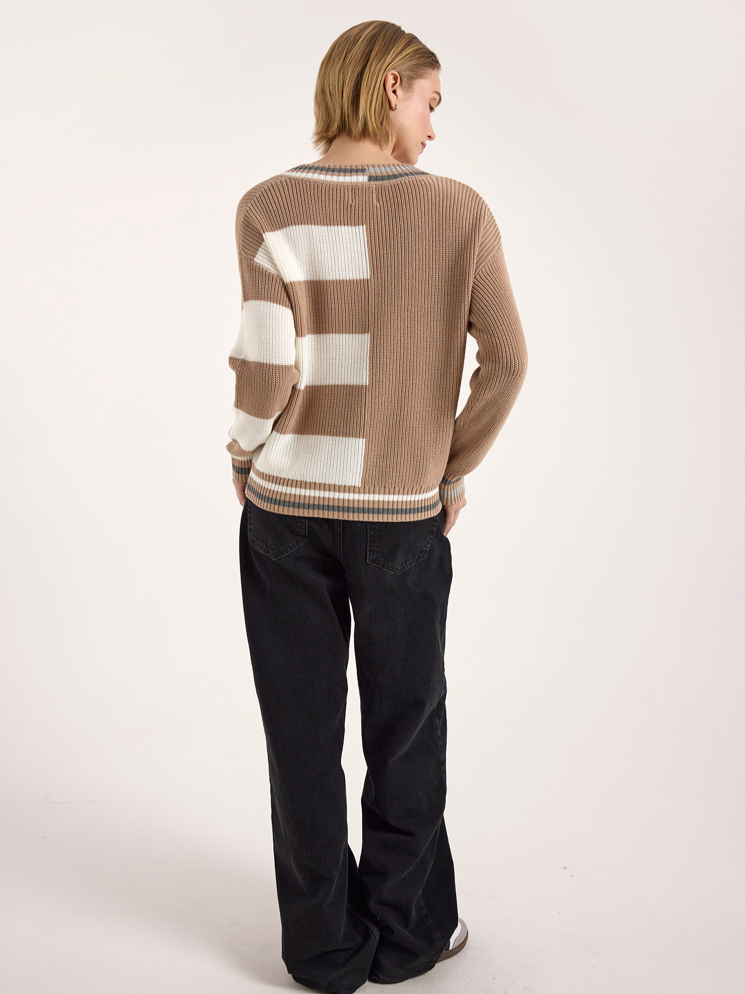 Valerie Stripe V Neck Sweater