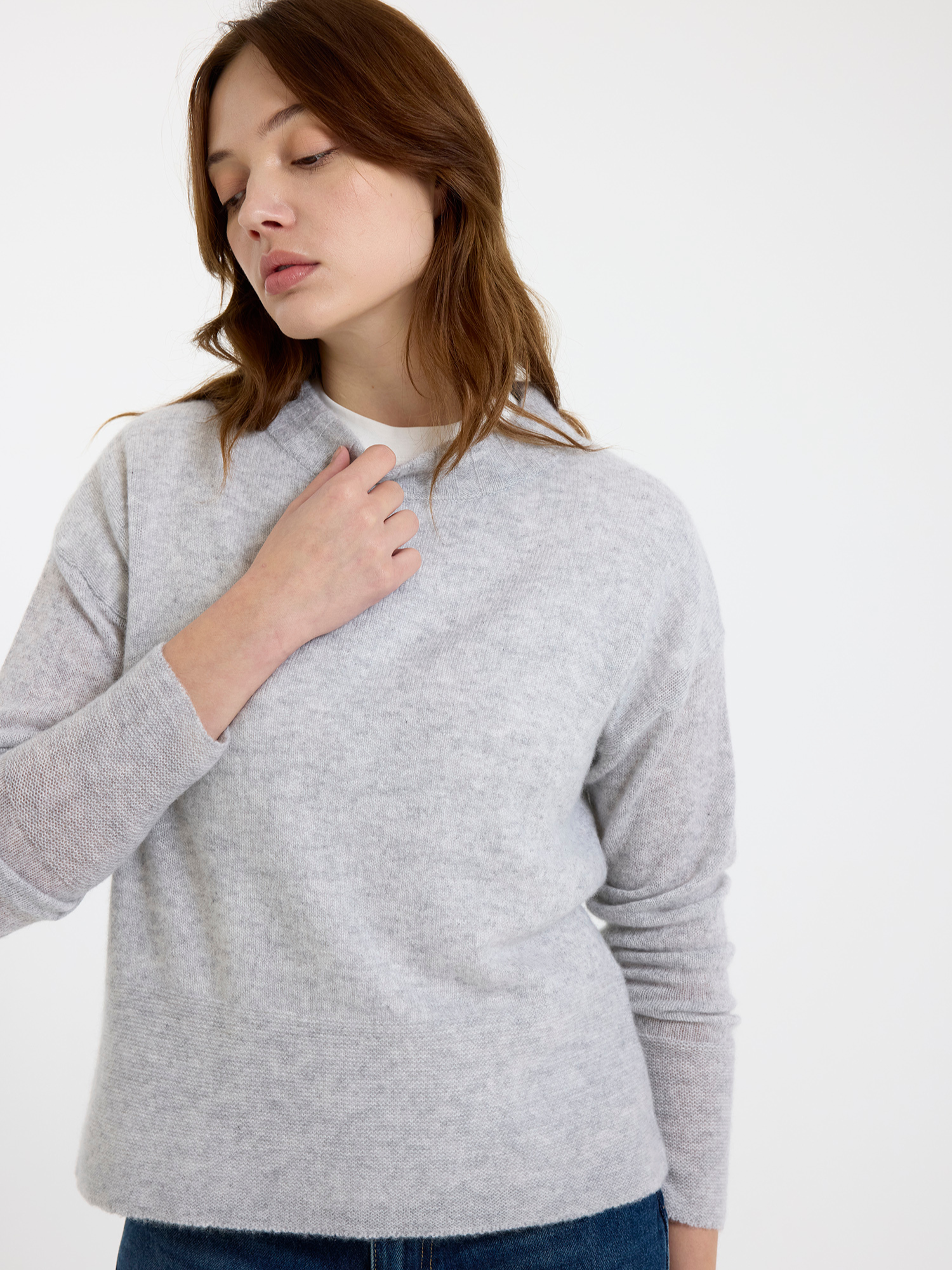 Pearl Cashmere Crew Neck Jumper