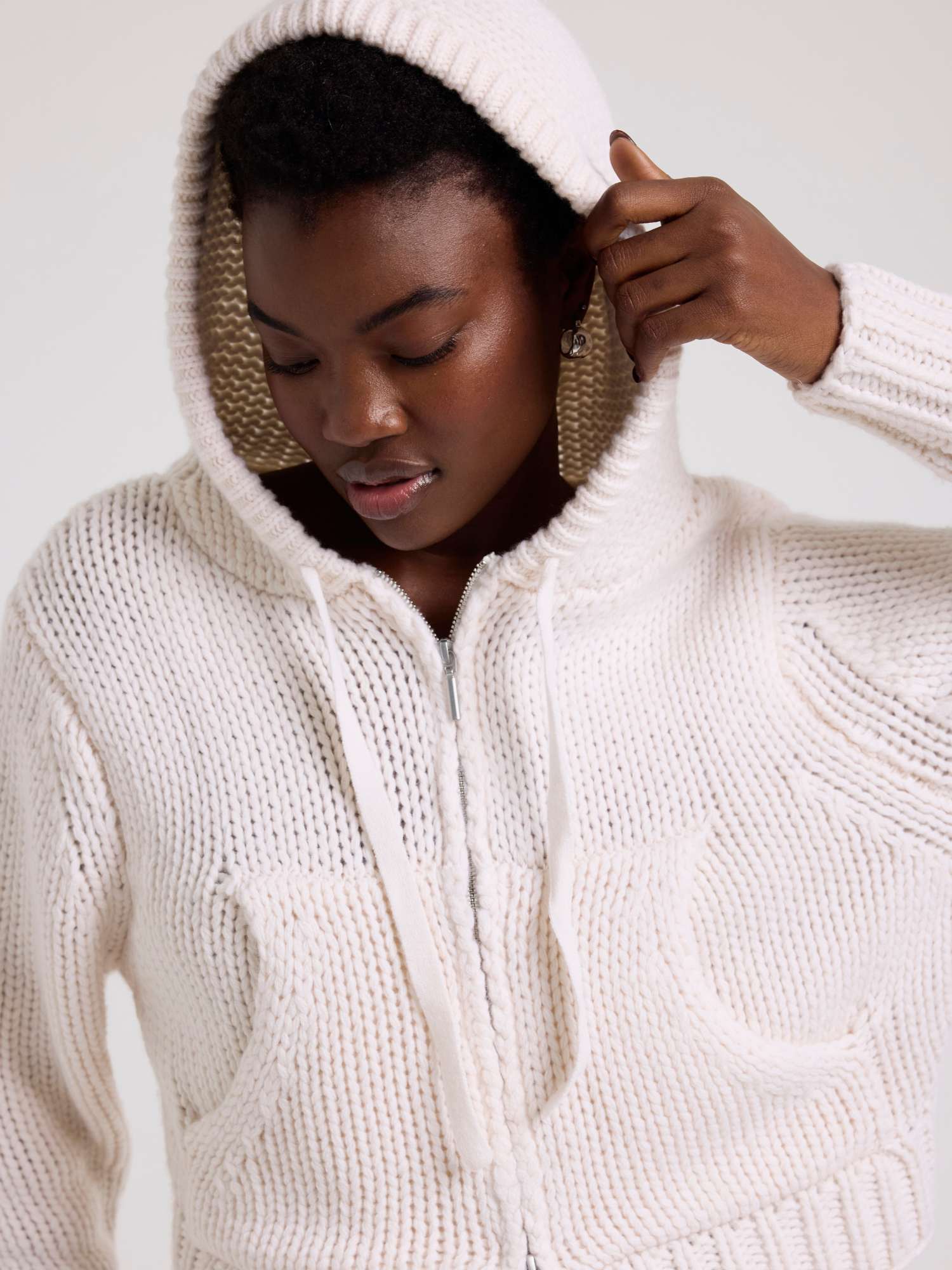 White Label Cashmere Crop Hoodie