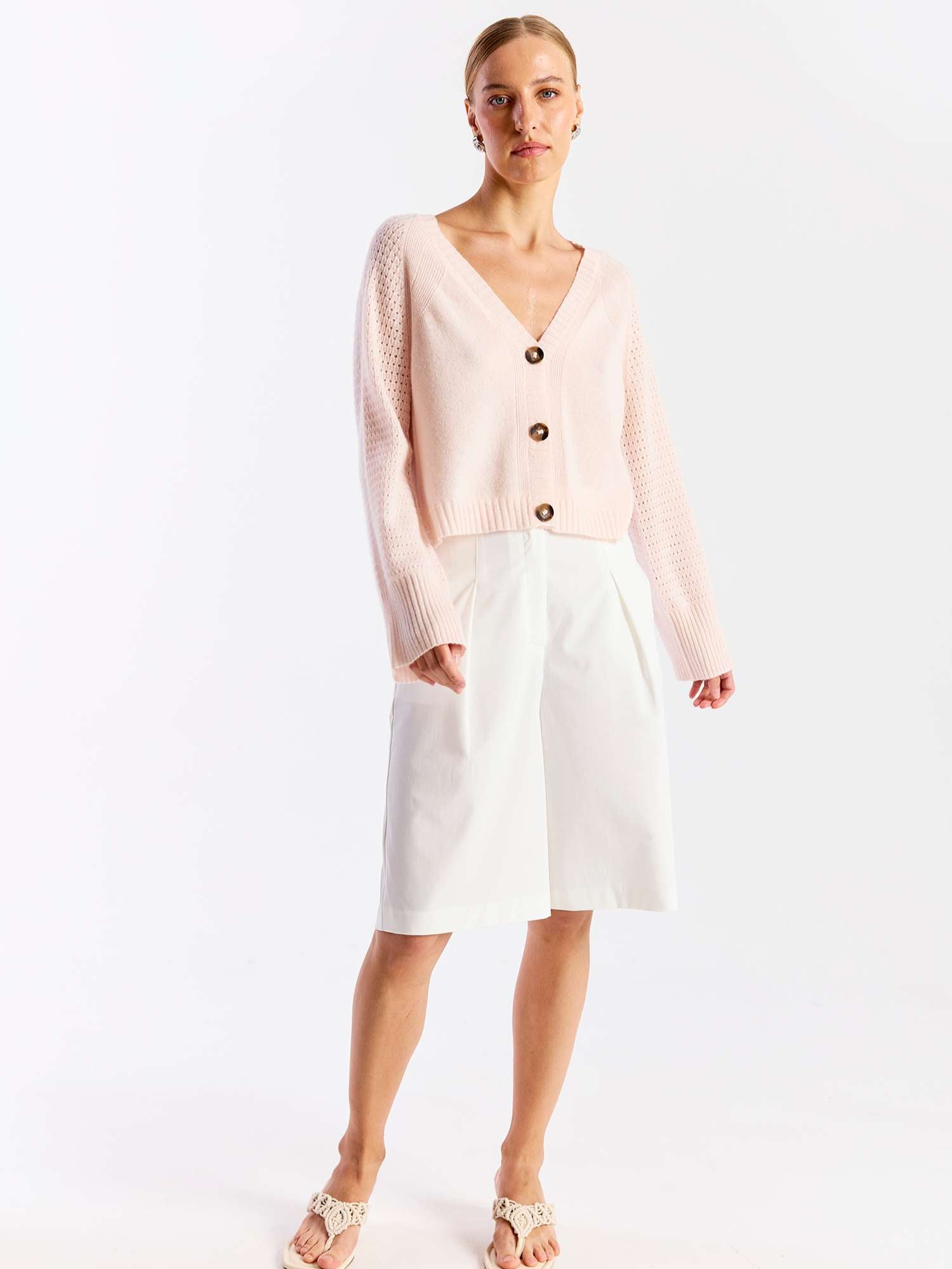 Natalie Deep V Cashmere Cardigan