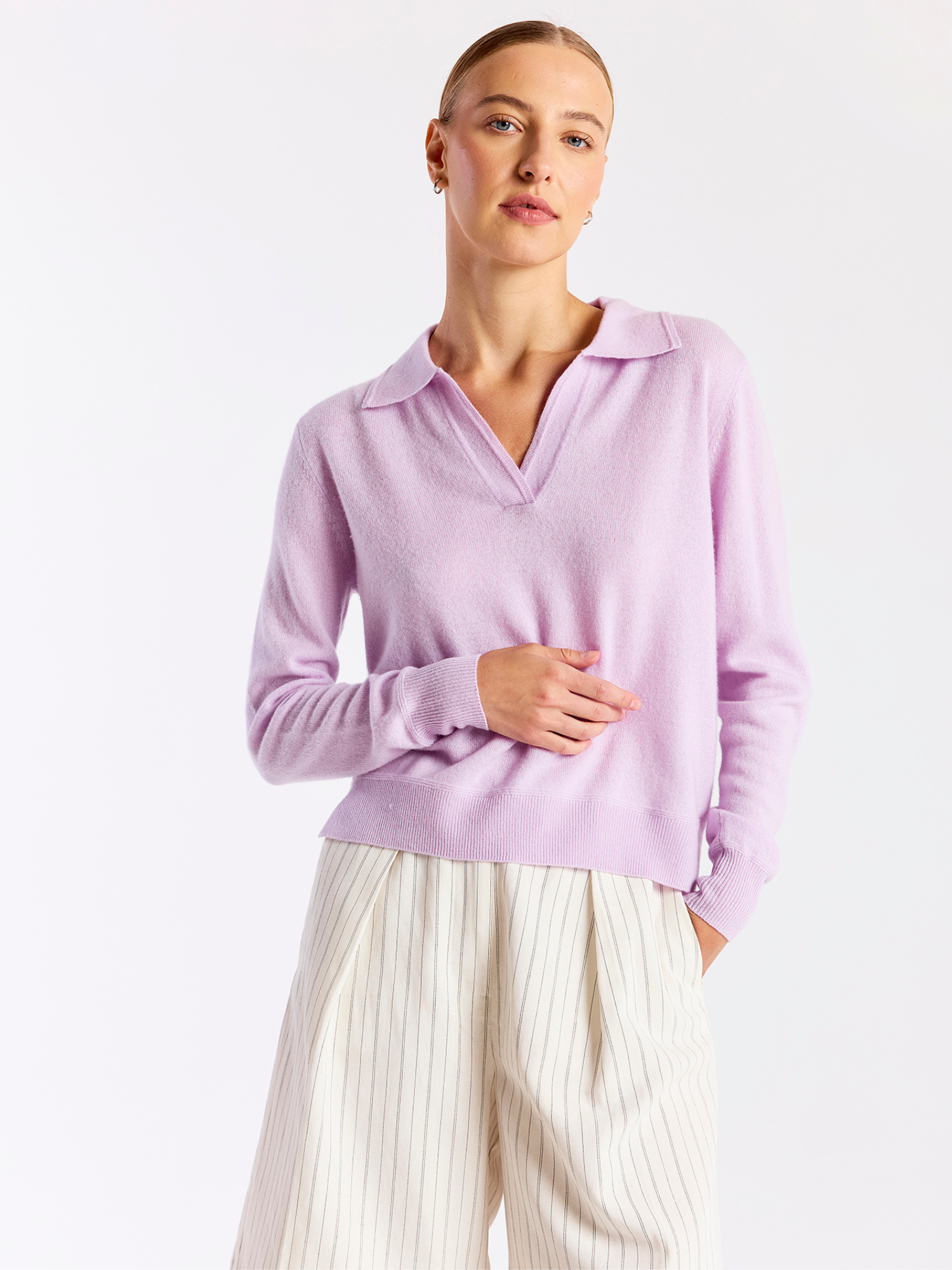 Collared Cashmere Sweatshirt
