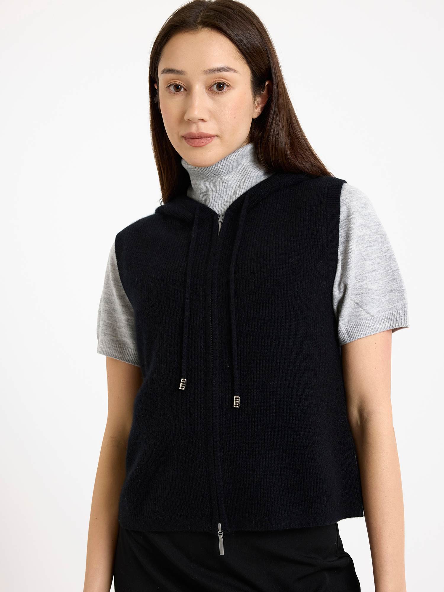 Emily Sleeveless Cashmere Hoodie