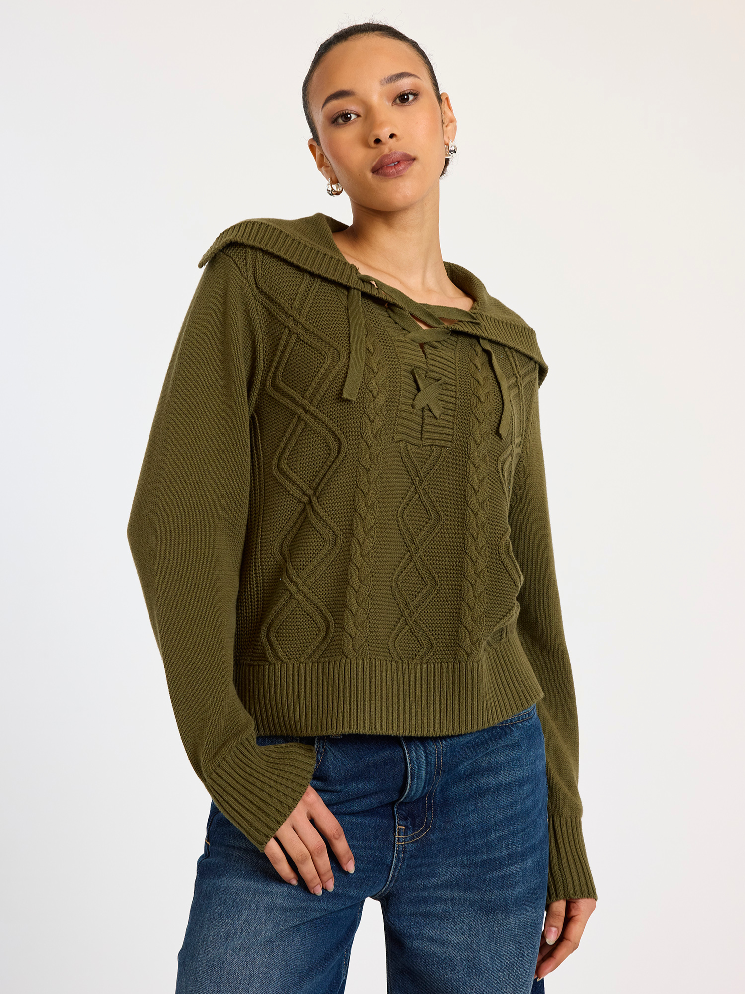 Lara Lace Up Knit Jumper