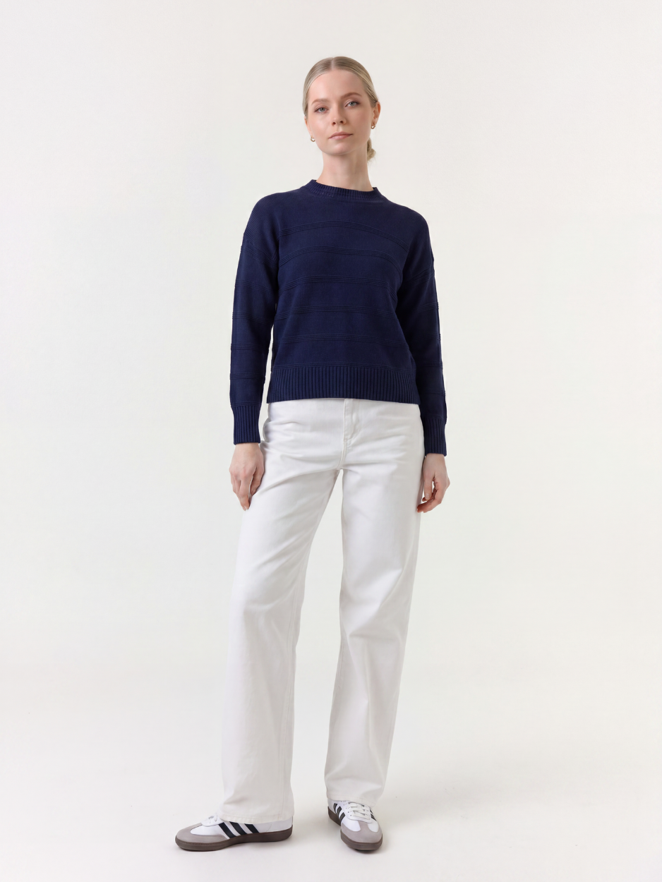 TILLY TEXTURED STRIPE CREW
