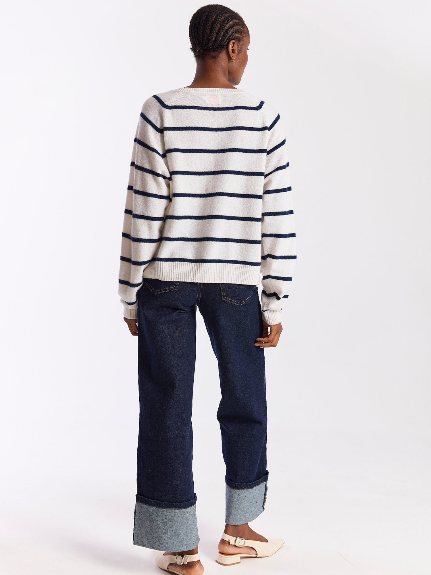 Amalfi Striped Cashmere Crew Neck Jumper