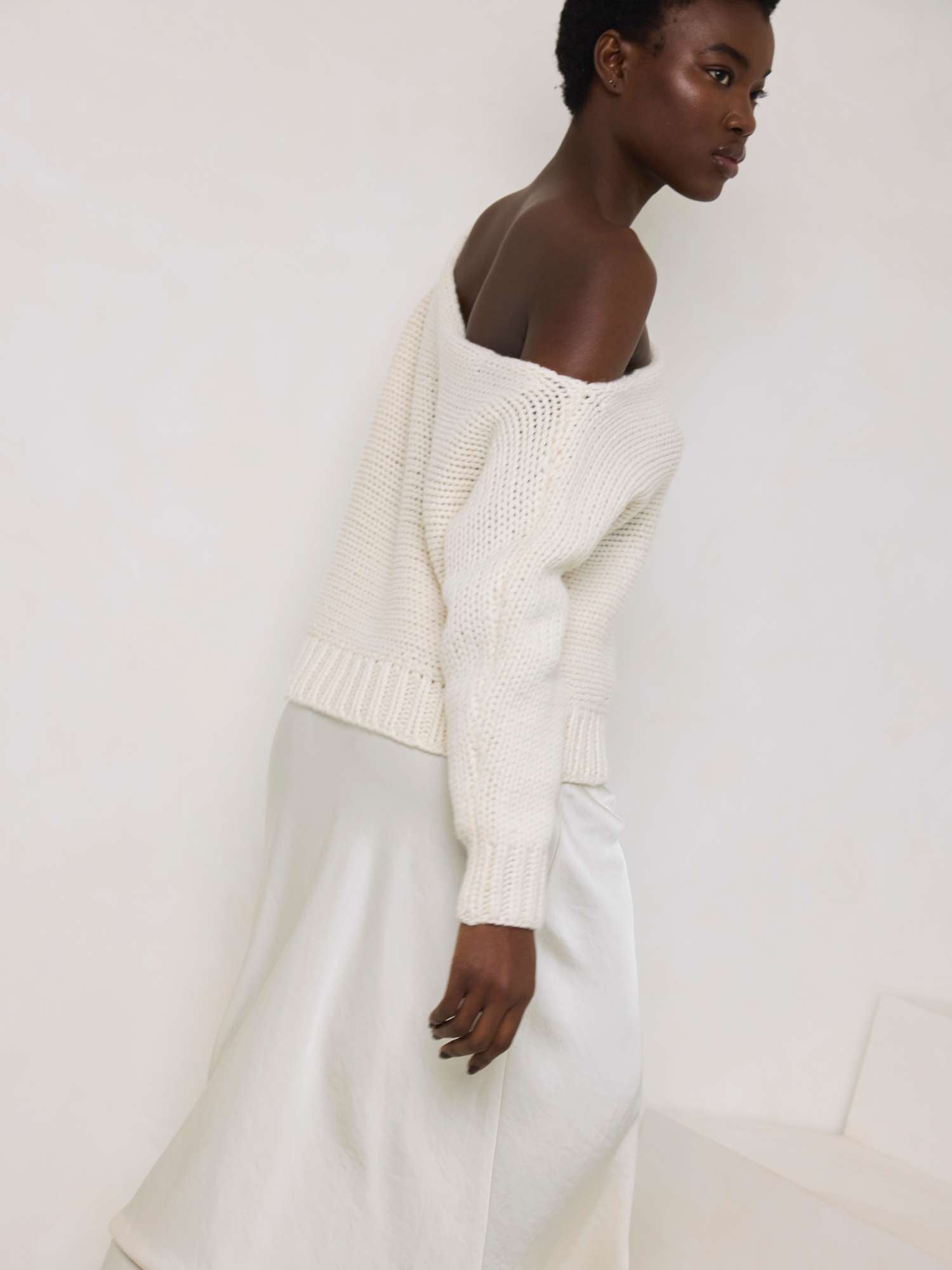 White Label Slash Neck Cashmere Jumper