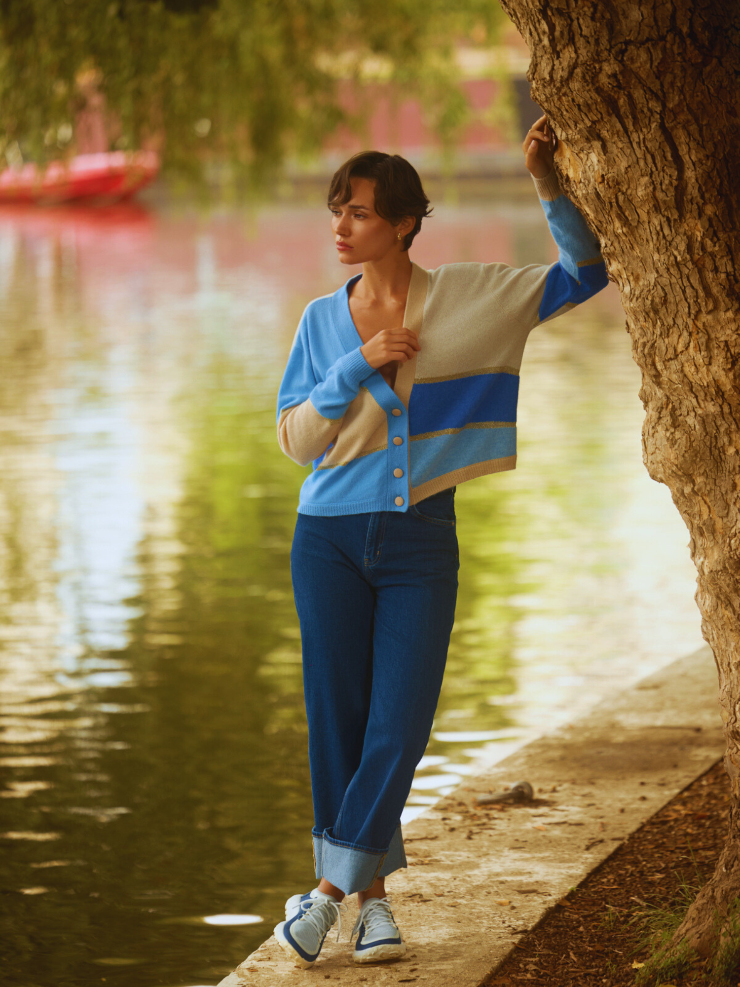 Abstract Scenic Cashmere Cardigan