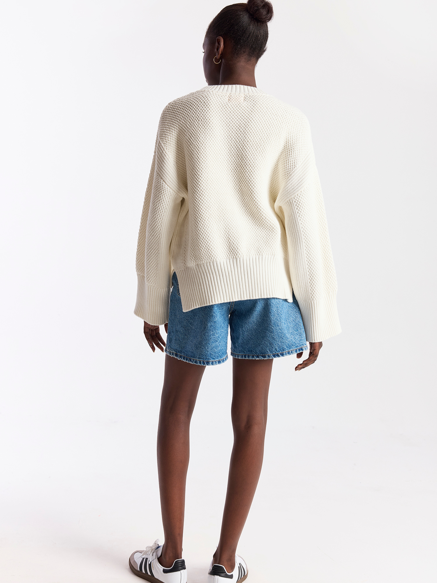 Pointelle Stitch Detail Crew