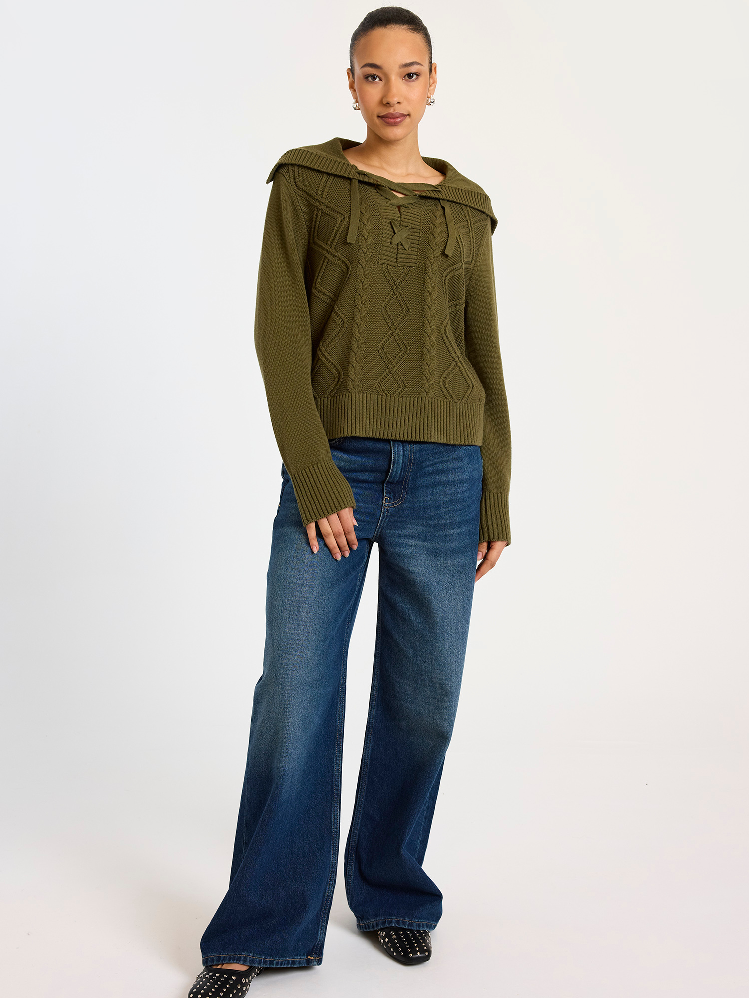 Lara Lace Up Knit Jumper