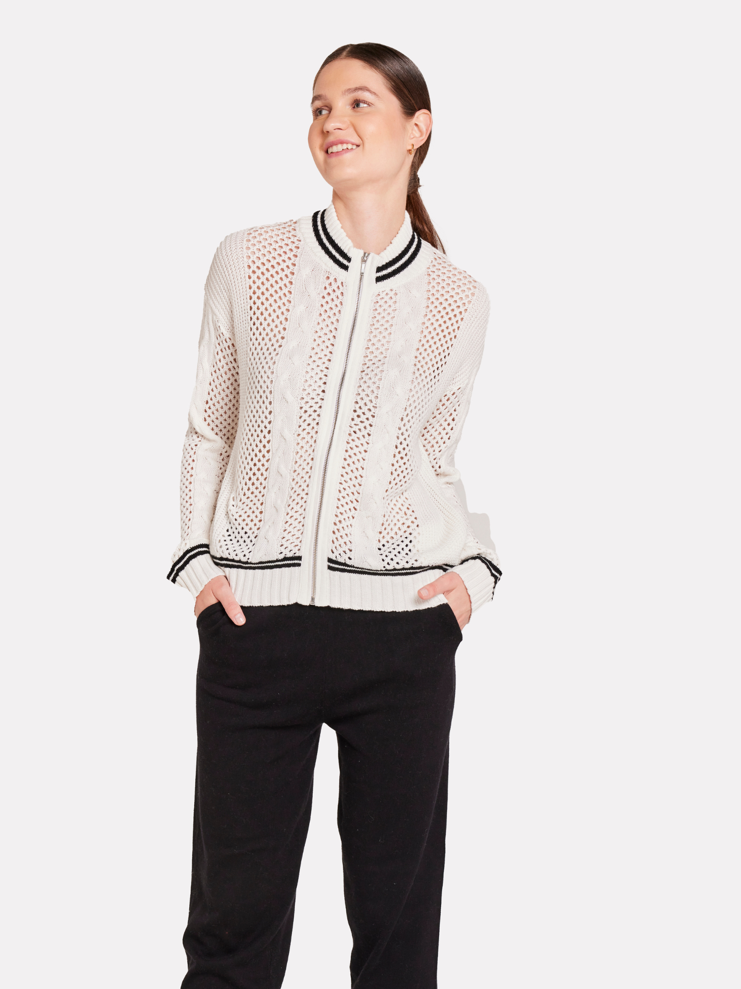 Open Cable Bomber Jacket