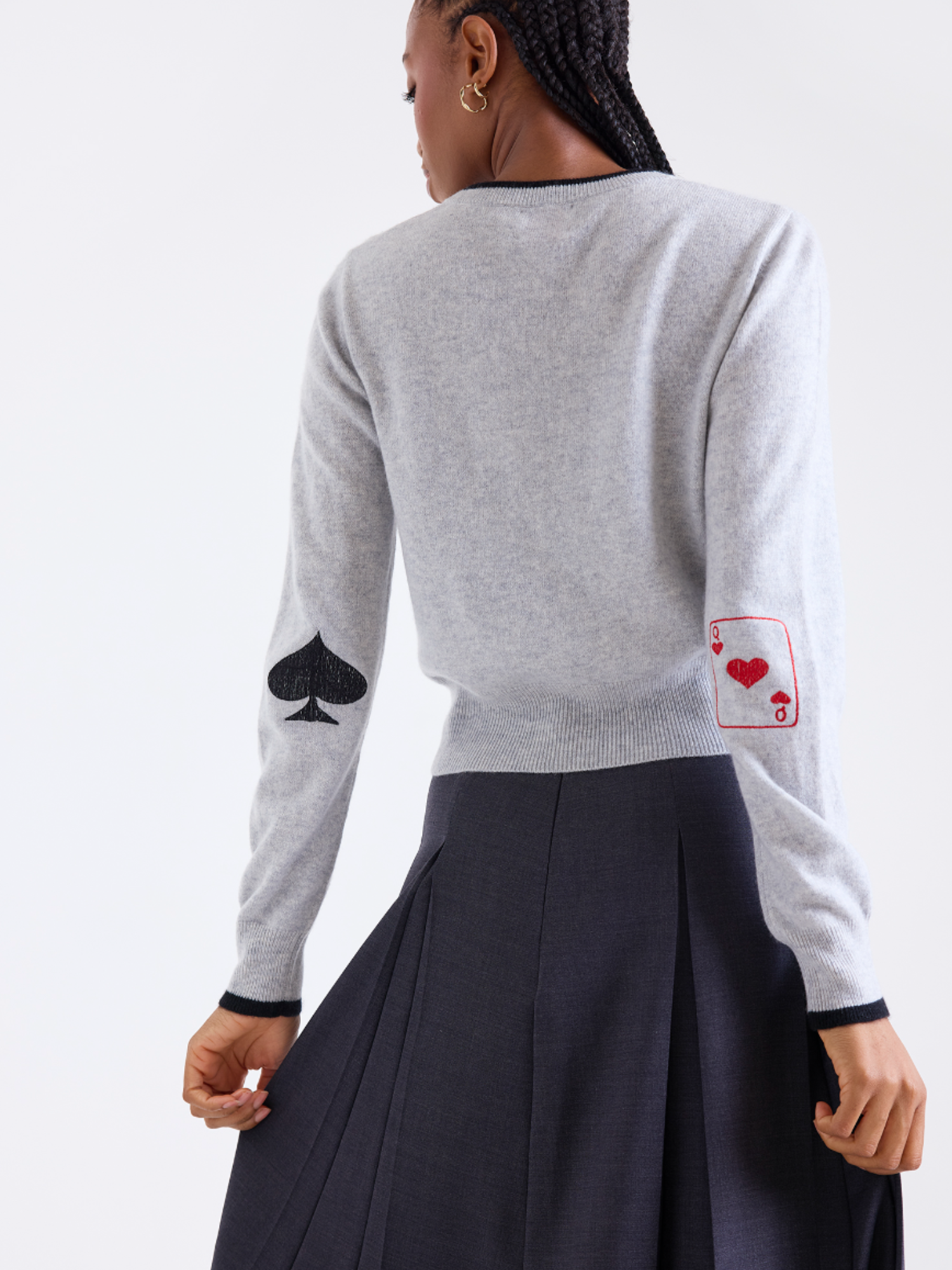 Queen of Hearts Cashmere Crew Neck Jumper