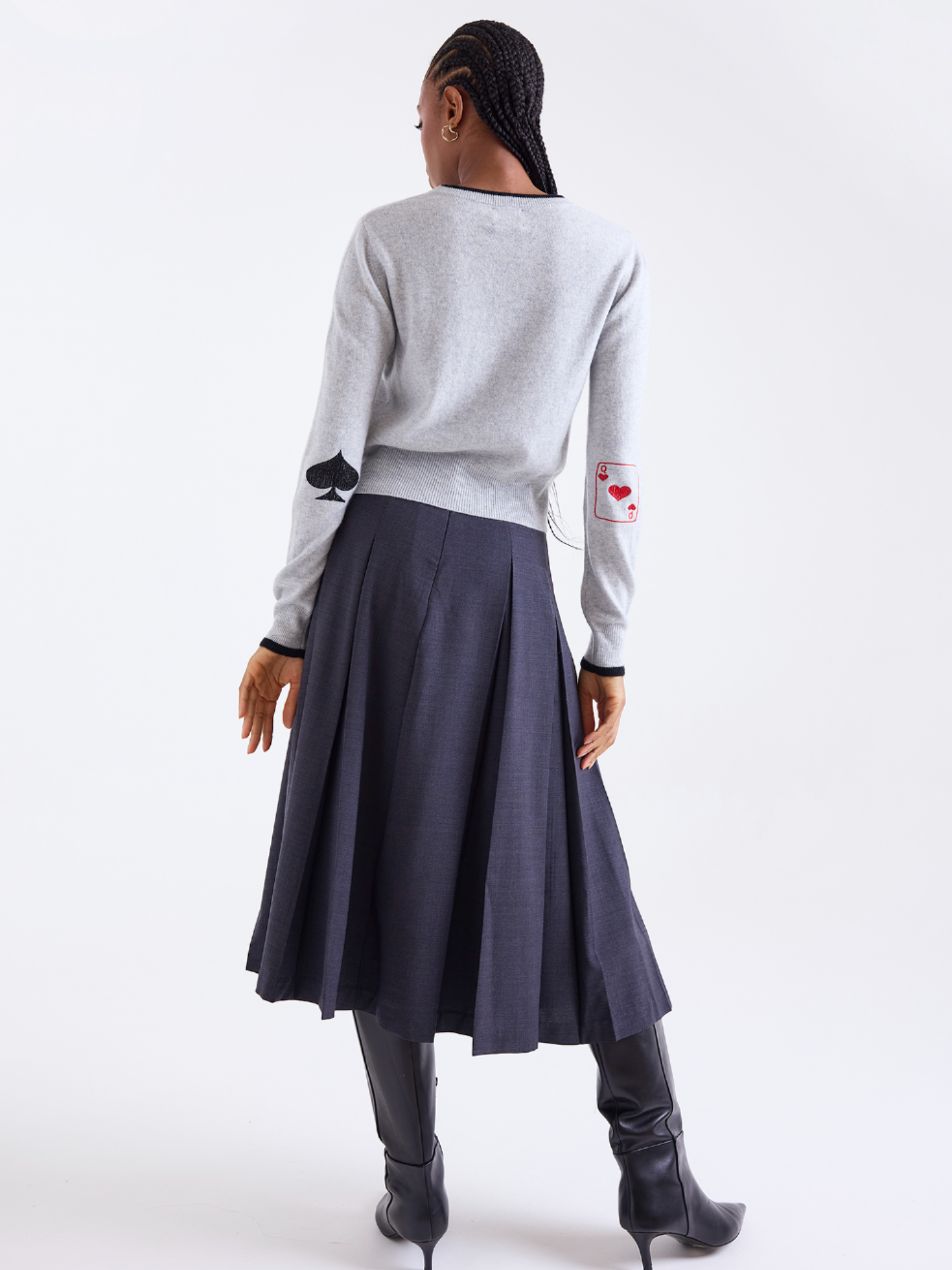 Queen of Hearts Cashmere Crew Neck Jumper