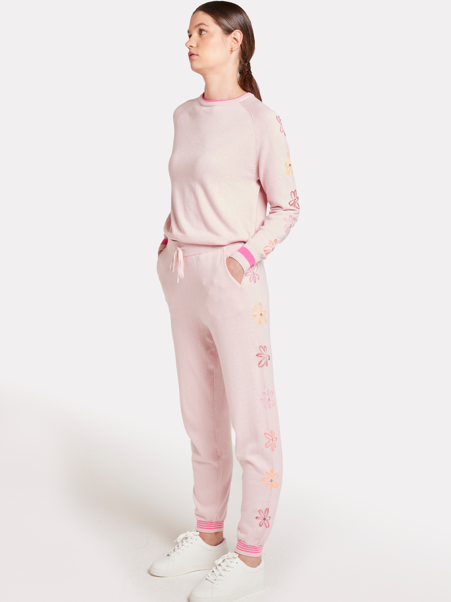Floral Embroidery Joggers