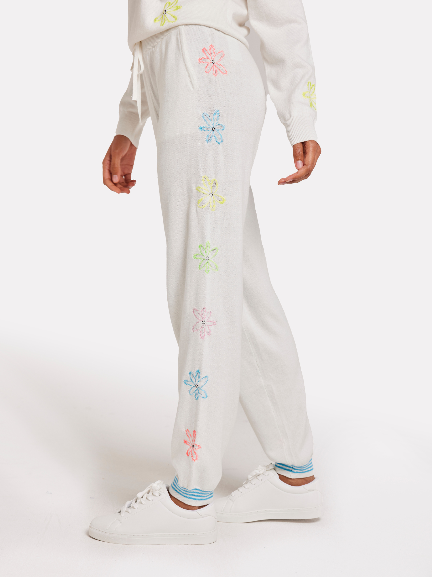 Floral Embroidery Joggers