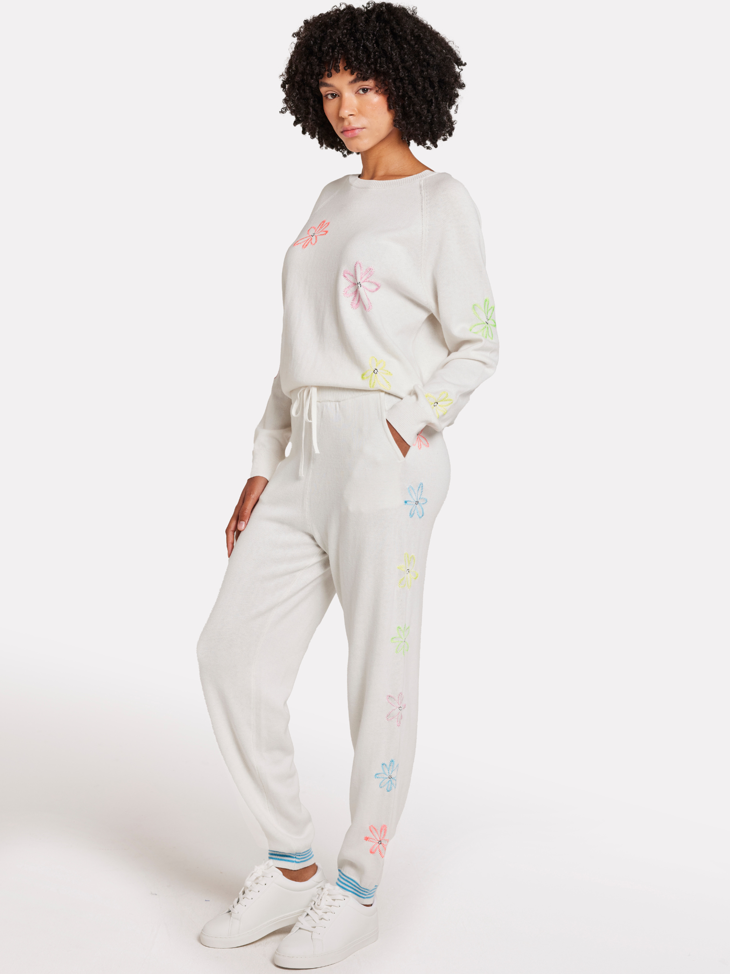 Floral Embroidery Joggers