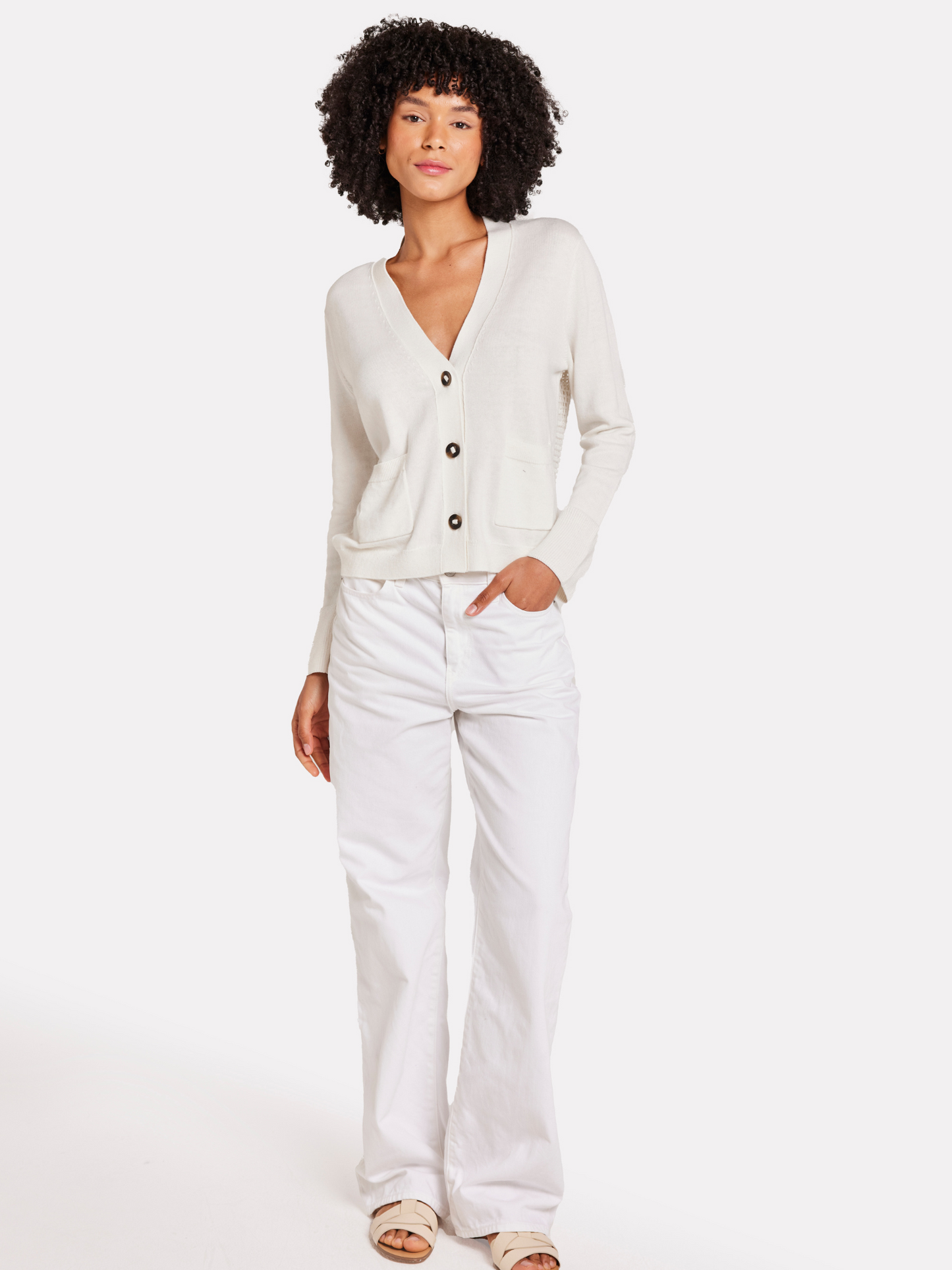 Floral Pointelle Back Cardigan