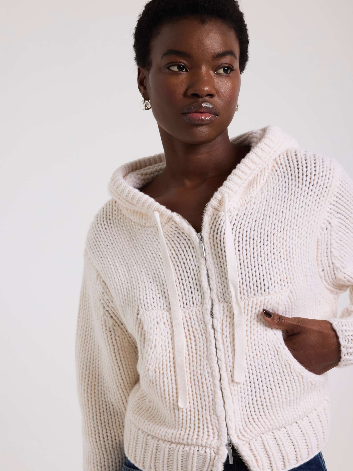 White Label Cashmere Crop Hoodie