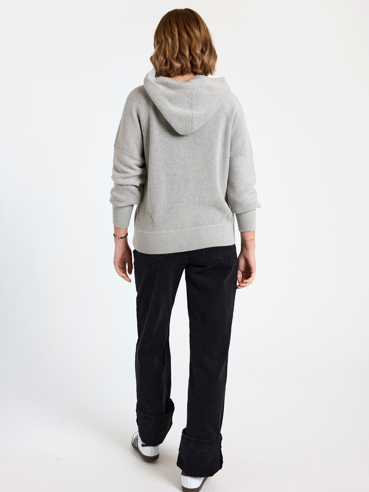 Lana Rib Detail Zip Hoodie