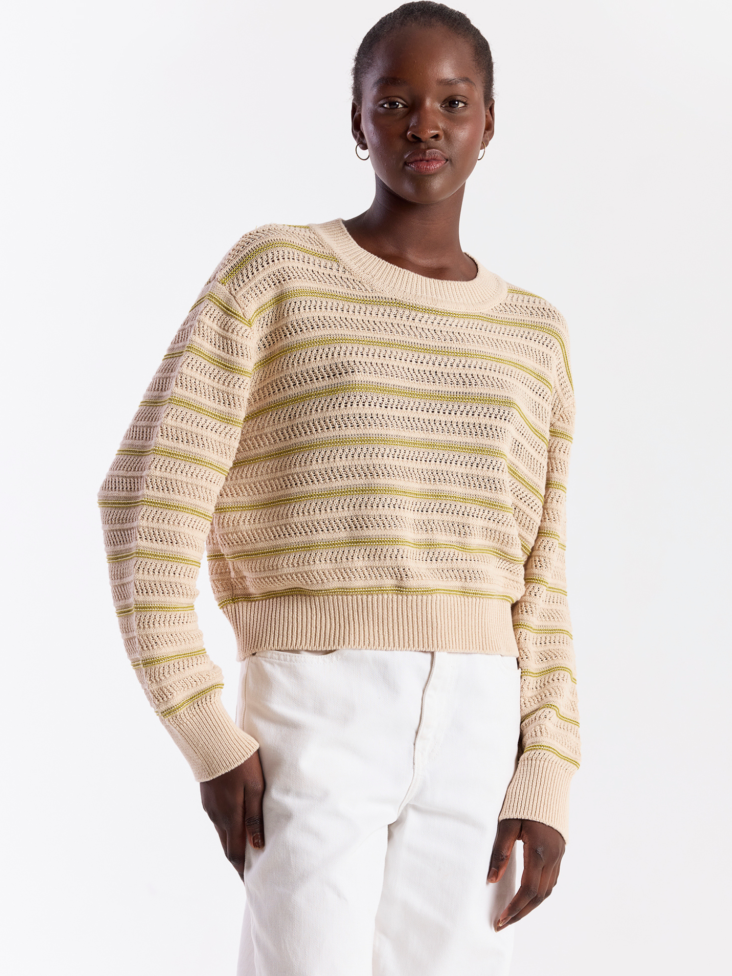 Stripe Mix Stitch Crew