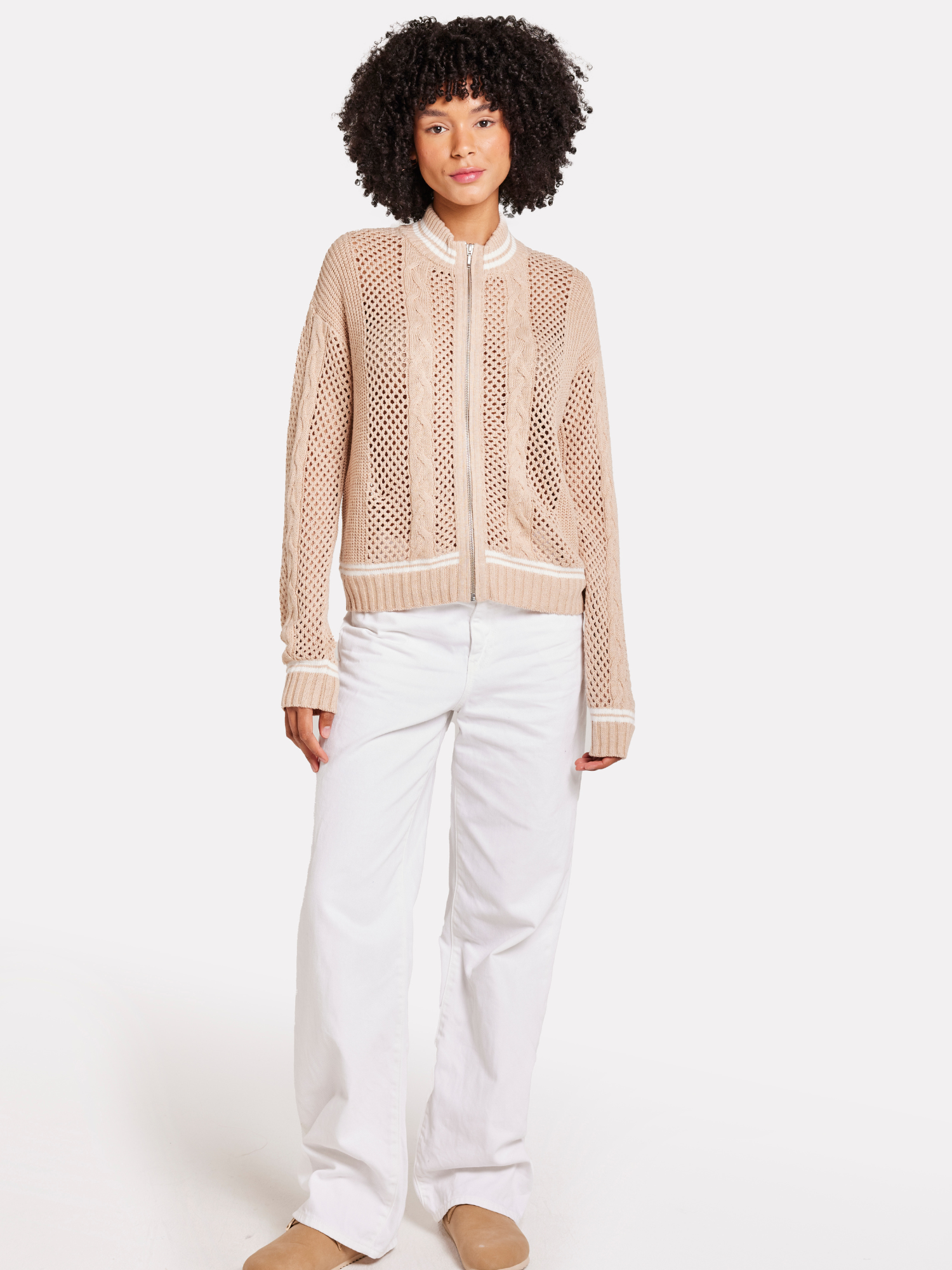 Open Cable Bomber Jacket