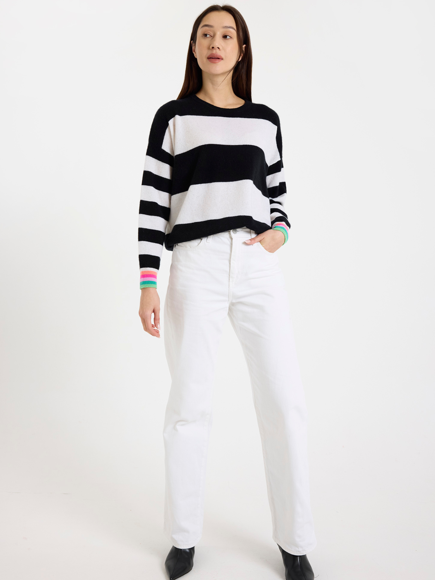 Molly Stripe Cashmere Crew Neck Jumper
