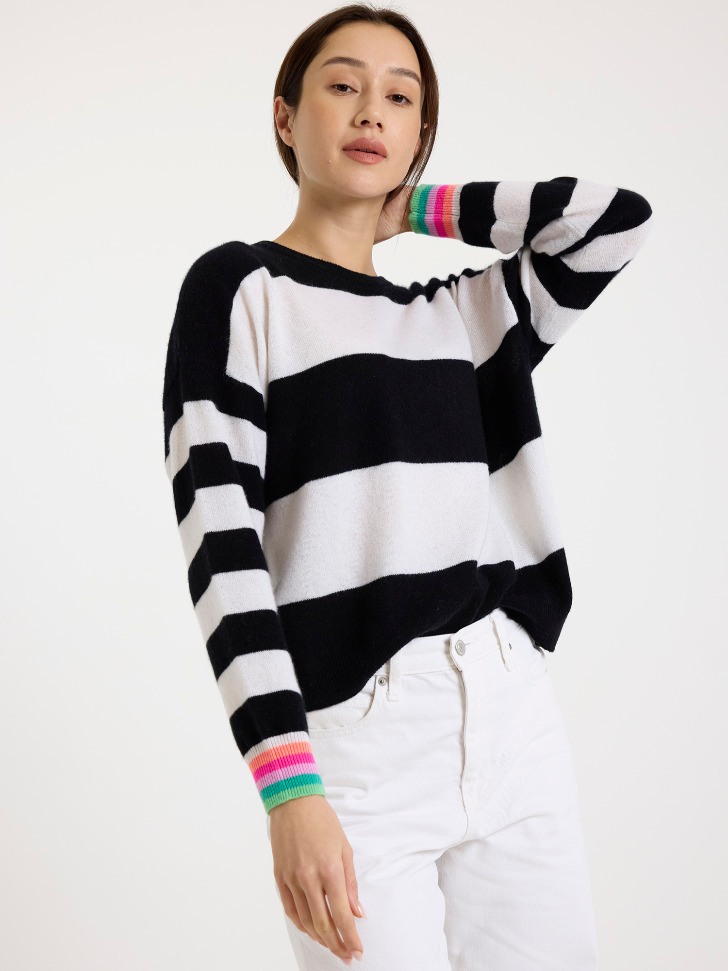 Molly Stripe Cashmere Crew Neck Jumper