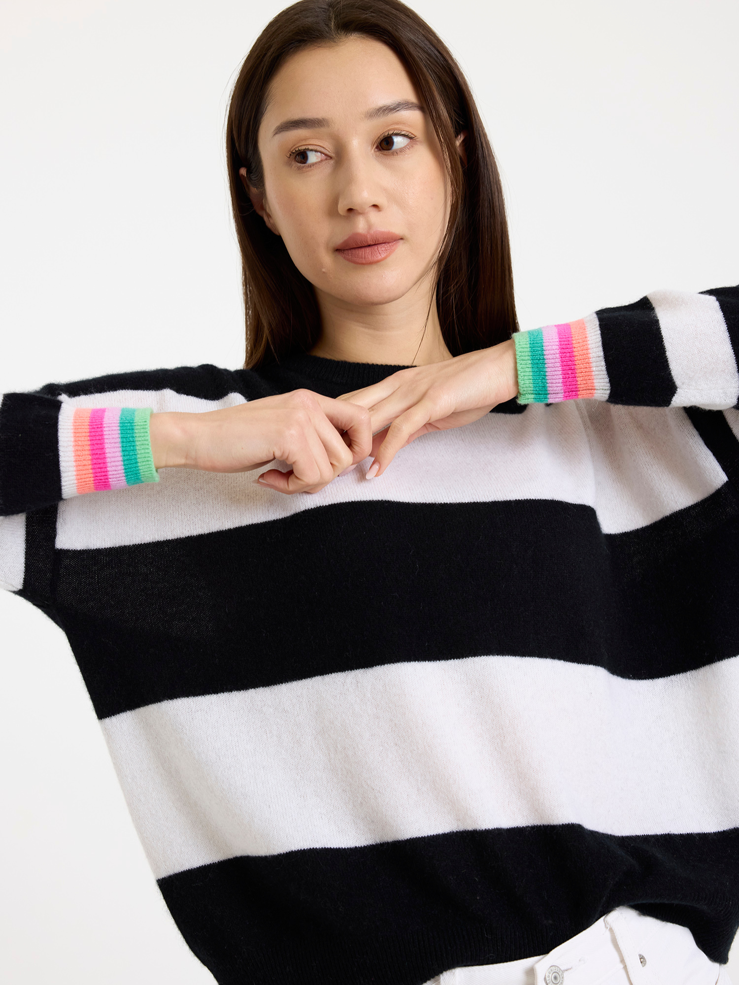 Molly Stripe Cashmere Crew Neck Jumper