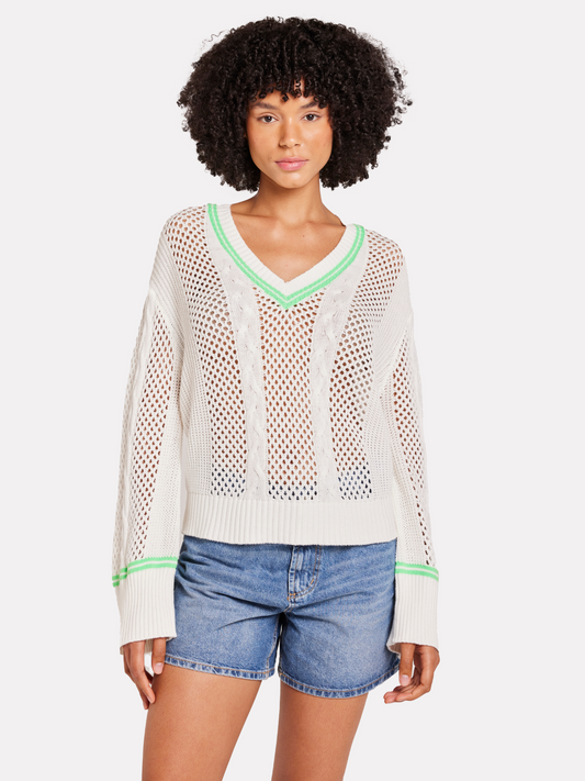 Open Cable V Neck Jumper