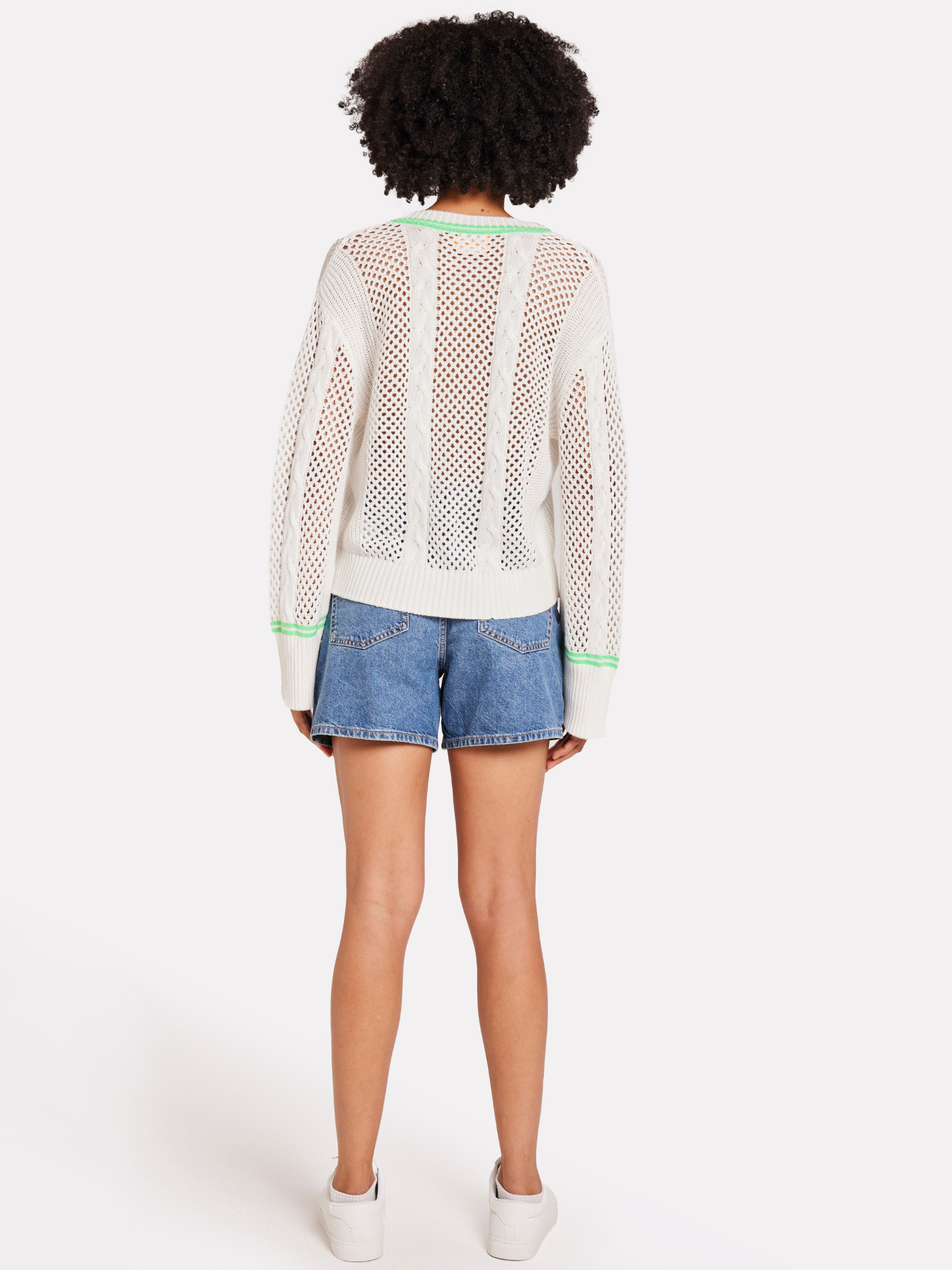 Open Cable V Neck Jumper