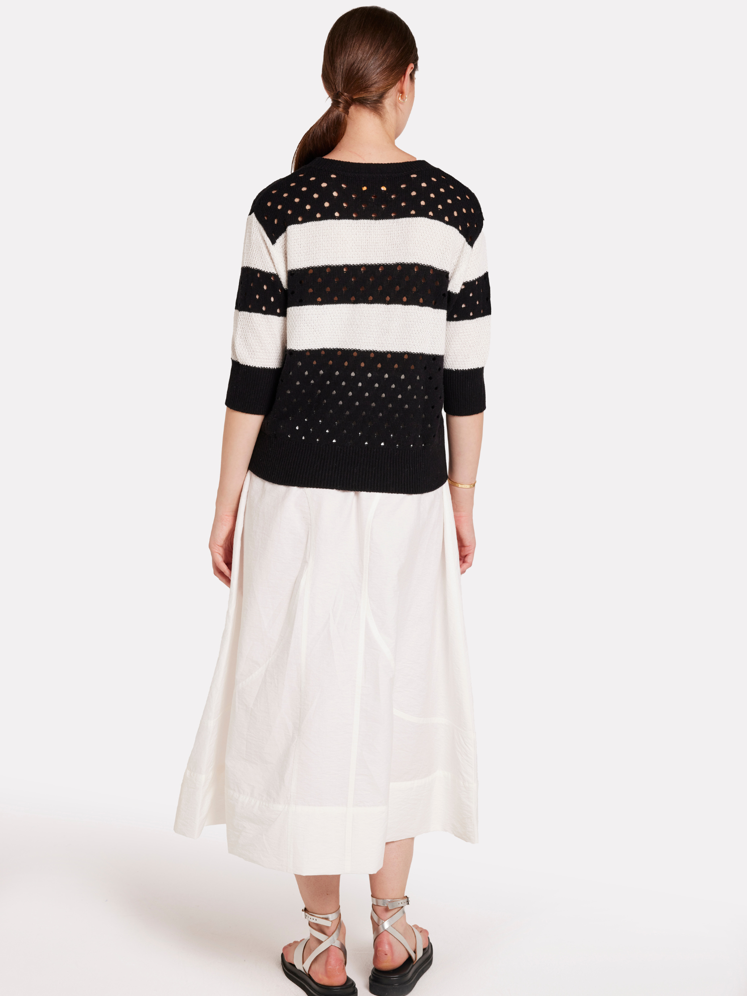 Pointelle Stripe Tee