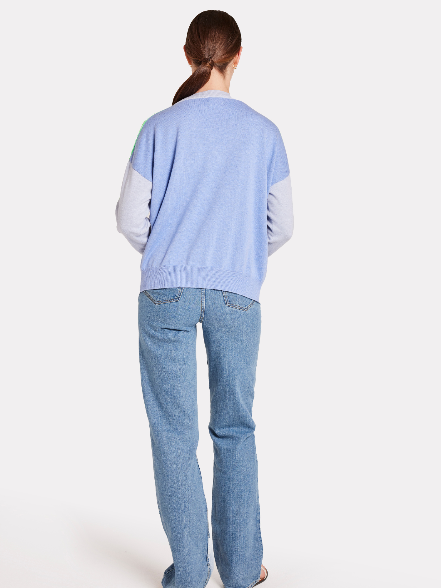 Summer Stripe Up V Neck Jumper