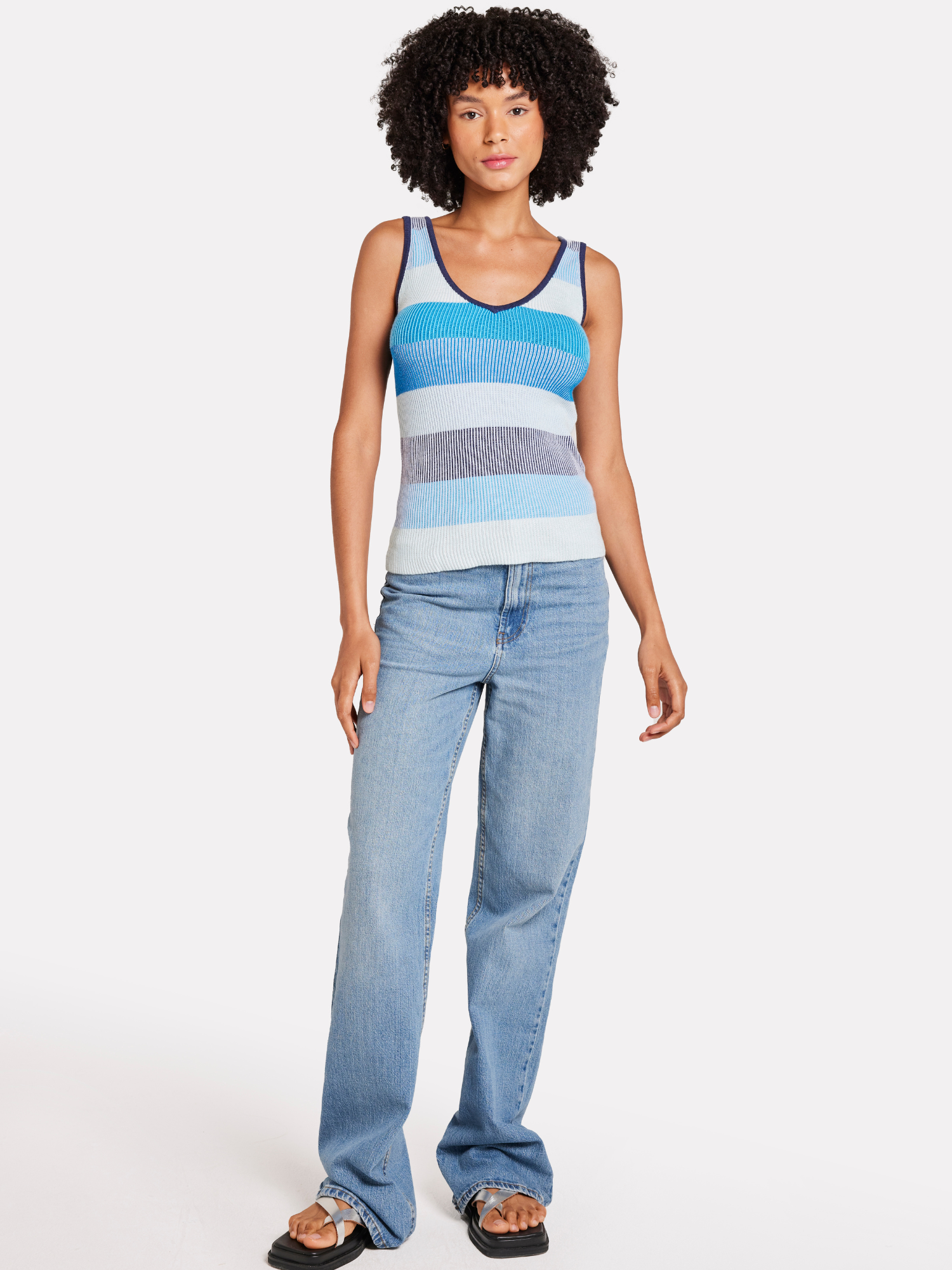 Stripe Plaited Vest