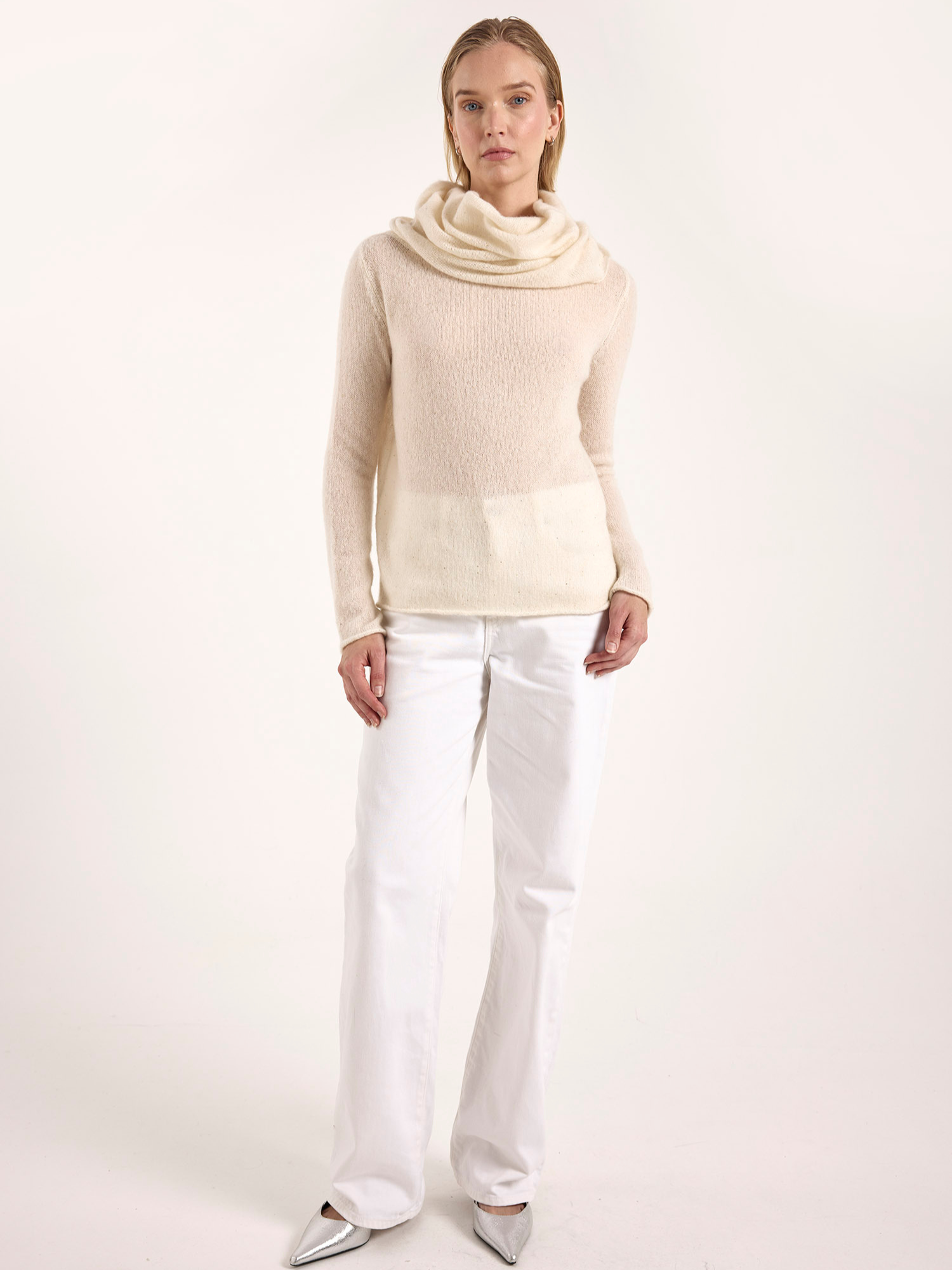 ESTELLE SPARKLE HOODED COWL NECK