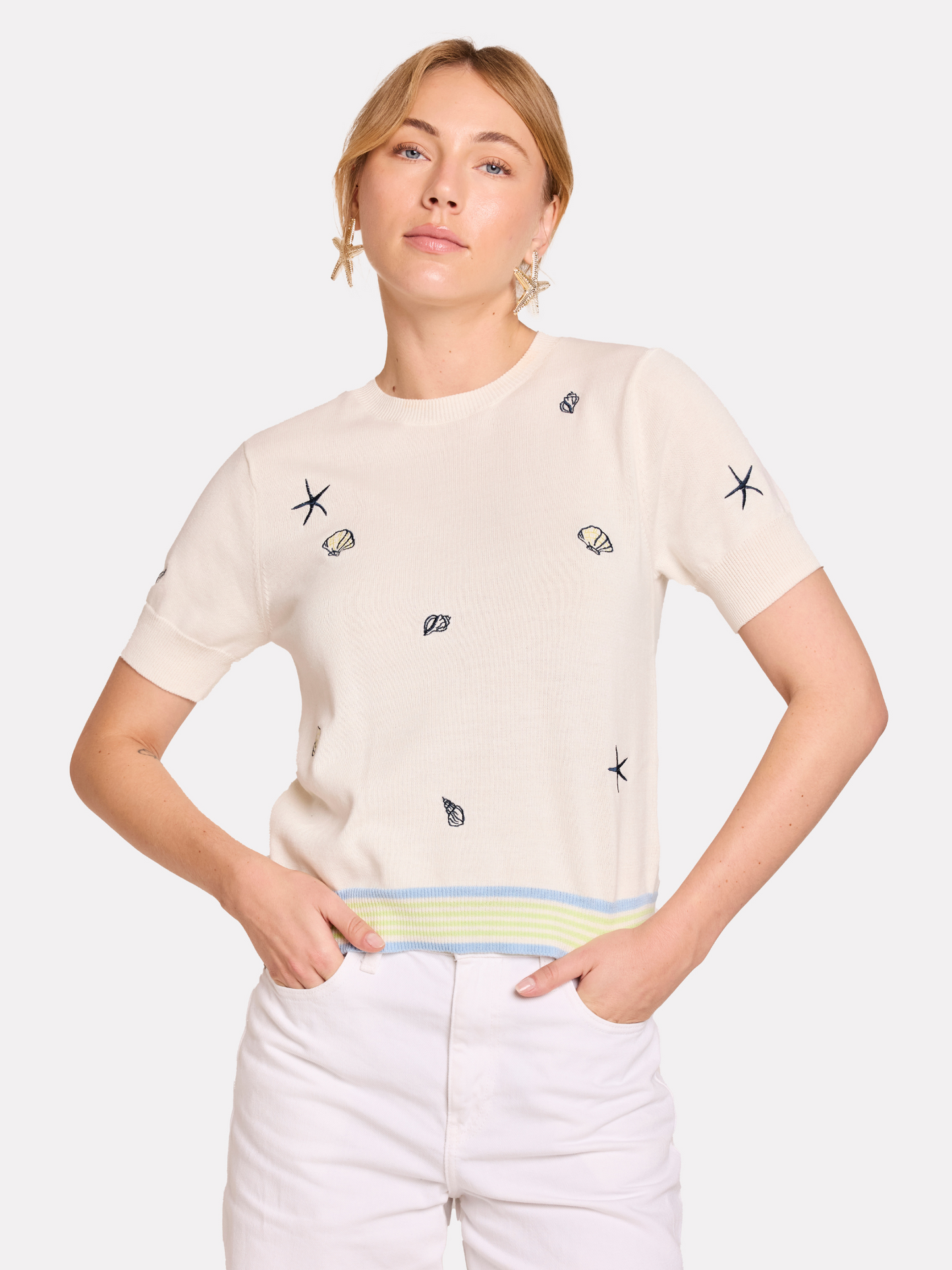 Shell Embroidery Tee
