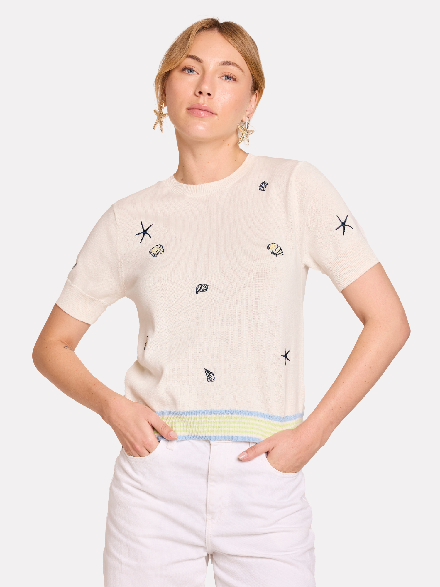 Shell Embroidery Tee
